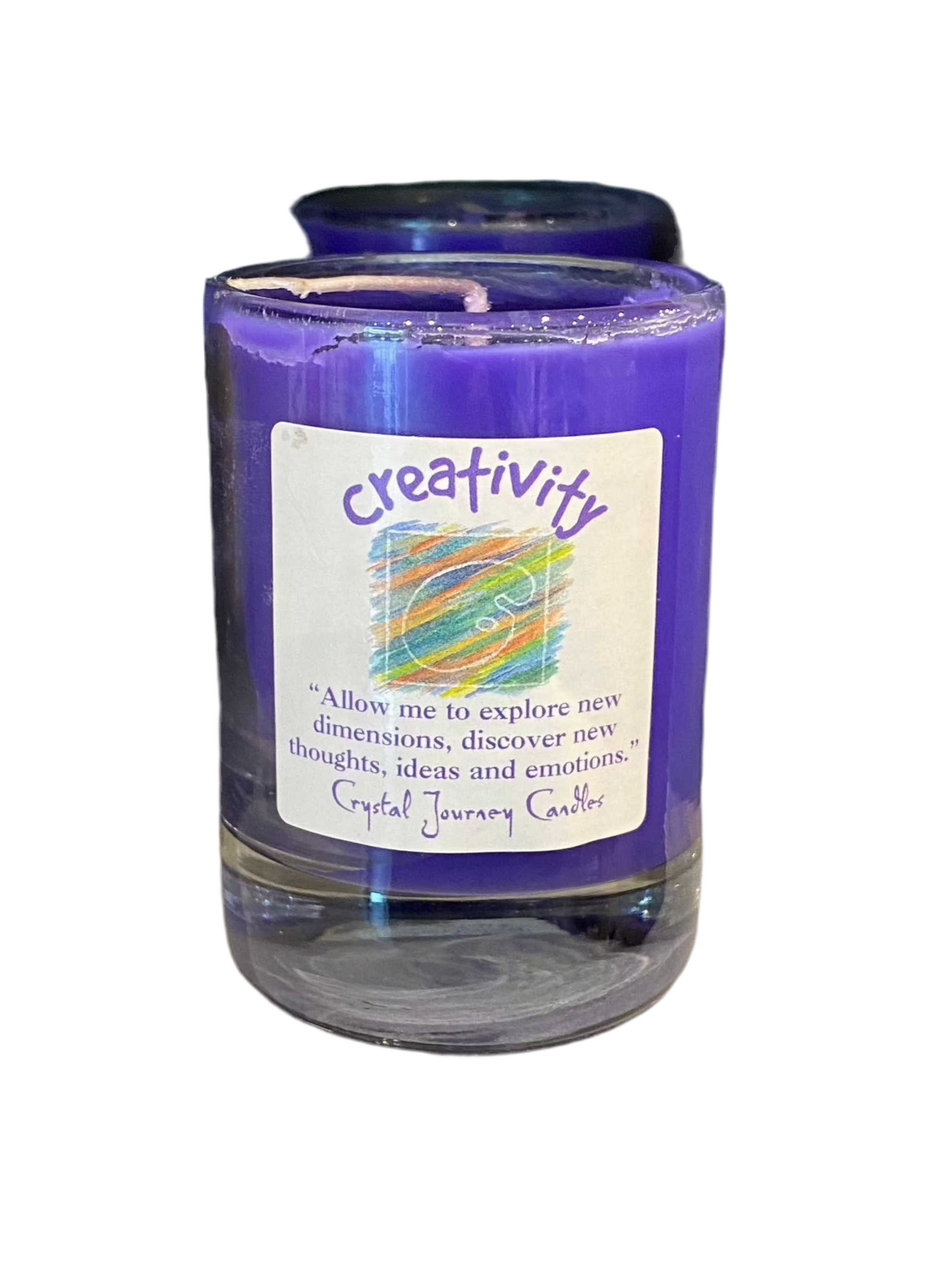 Creativity Crystal Journey Filled Glass Votive