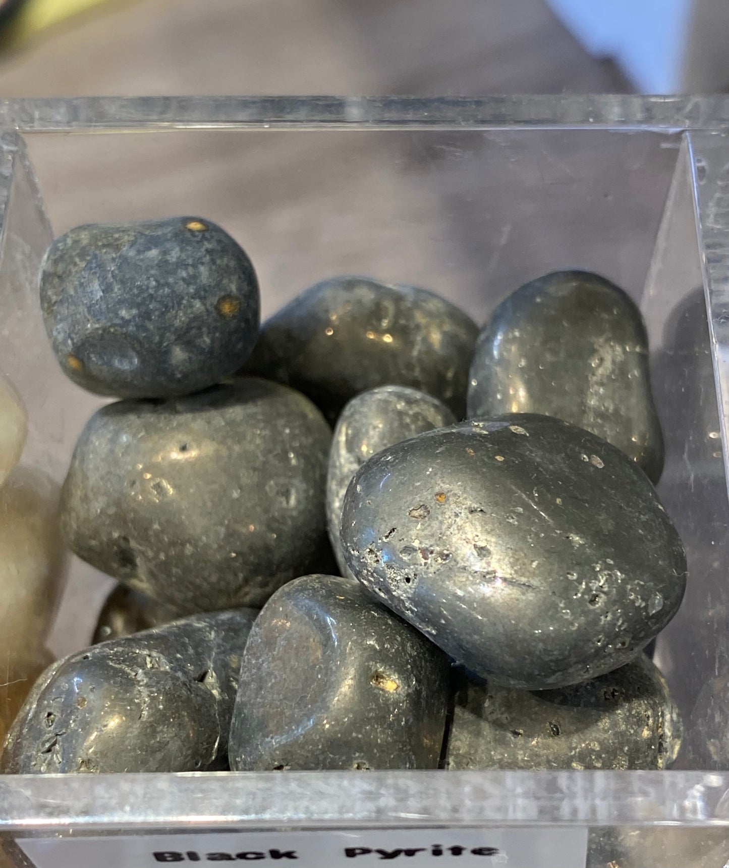 Black Pyrite Tumbled Stone 1pc