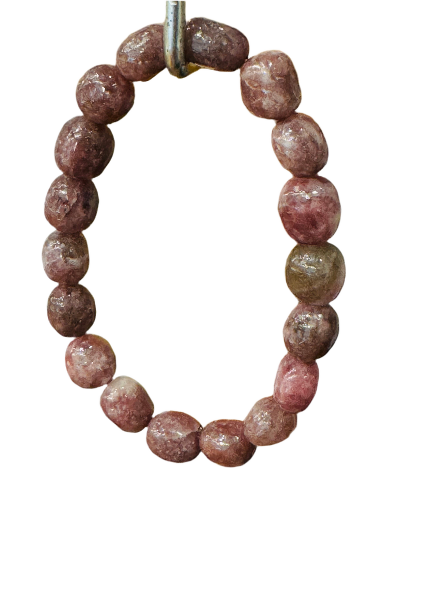 Lepidolite Tumbled Free-Form Beaded Bracelet 7 mm