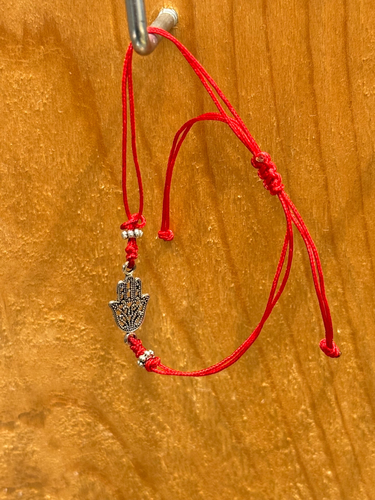 Red String Pull Tie Hamsa Talisman Charm Bracelet