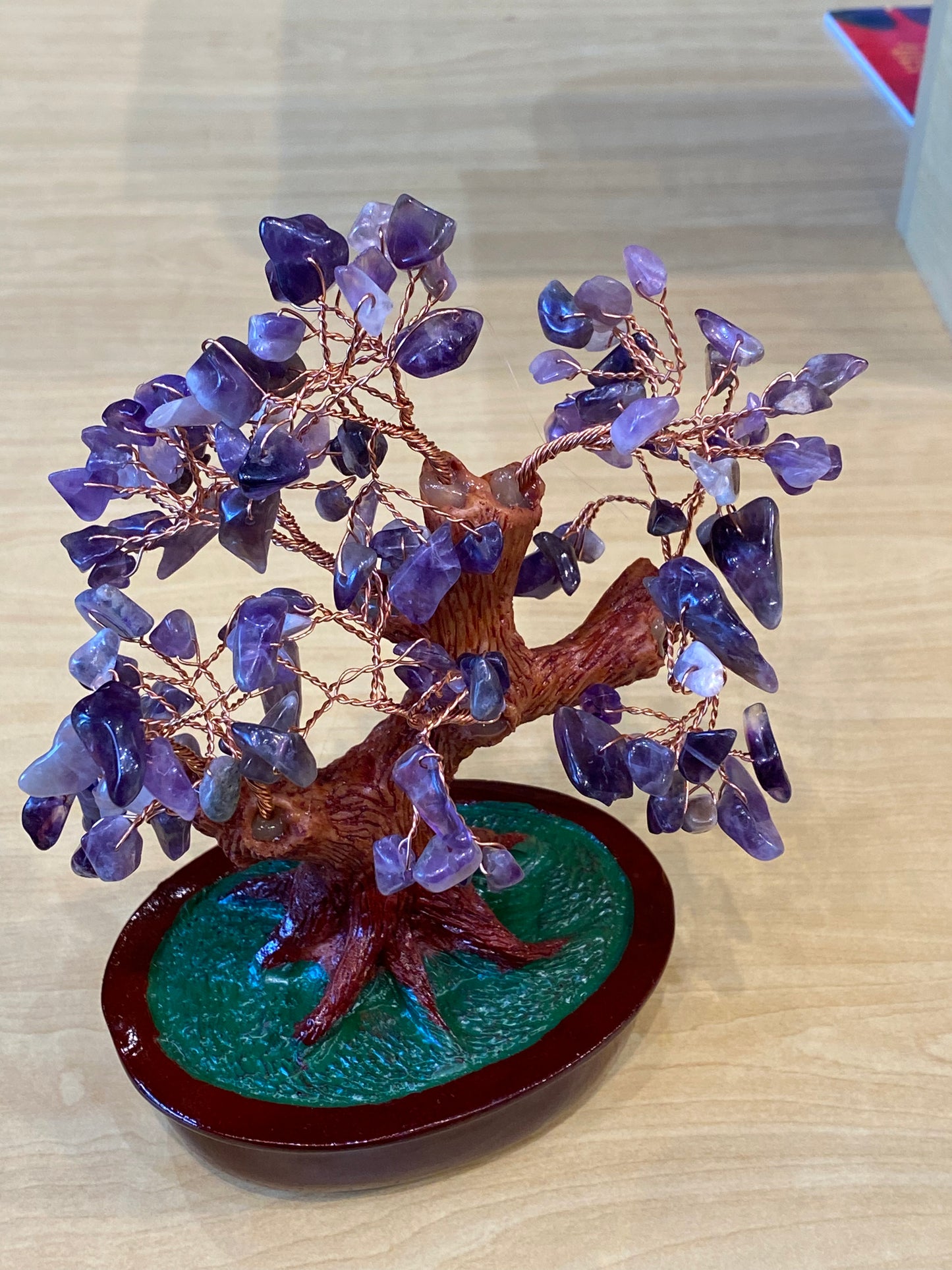 Feng Shui Bonsai Amethyst Tree In Red Tub