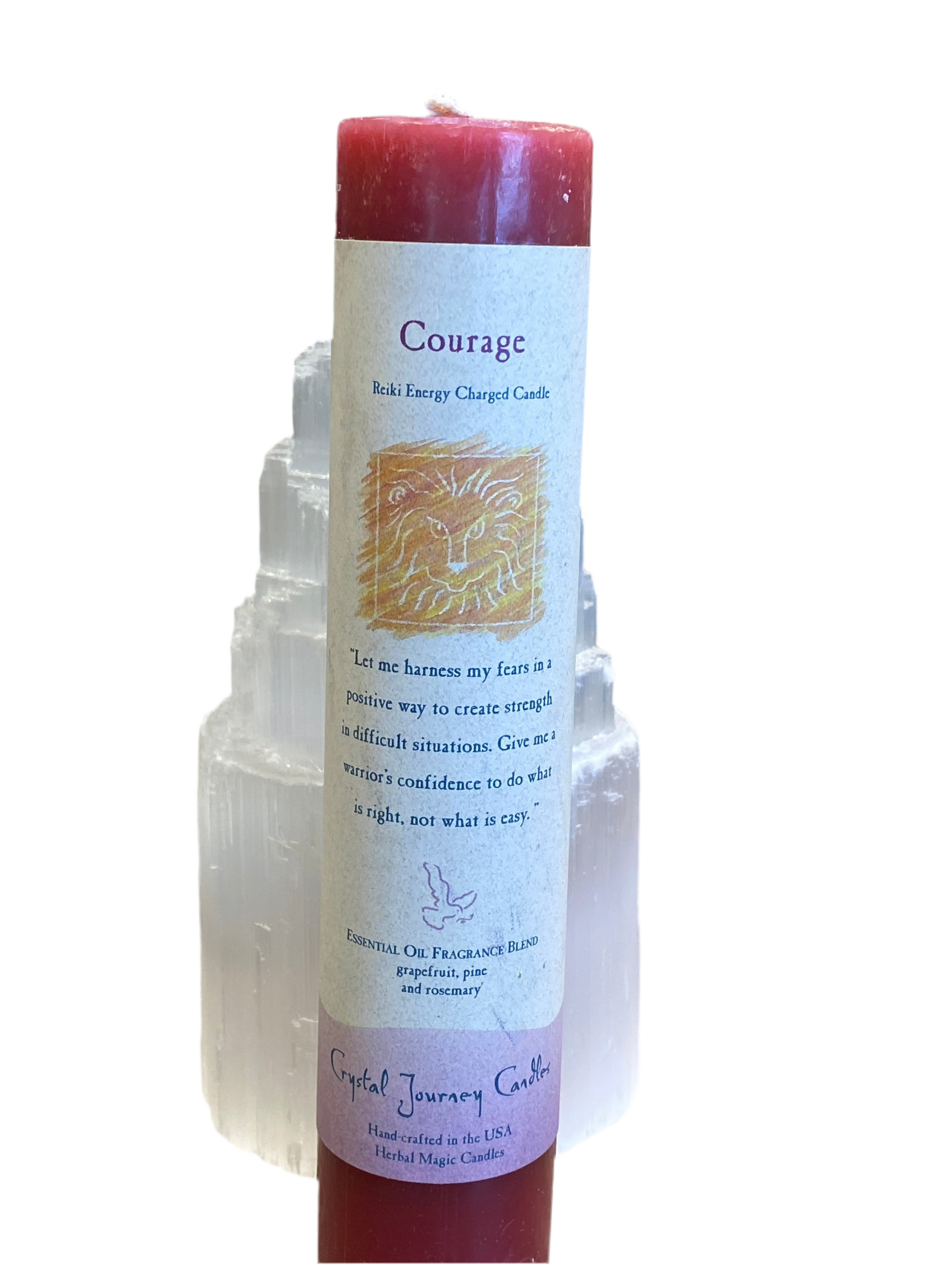 Crystal Journey Reiki Pillar Candle Courage