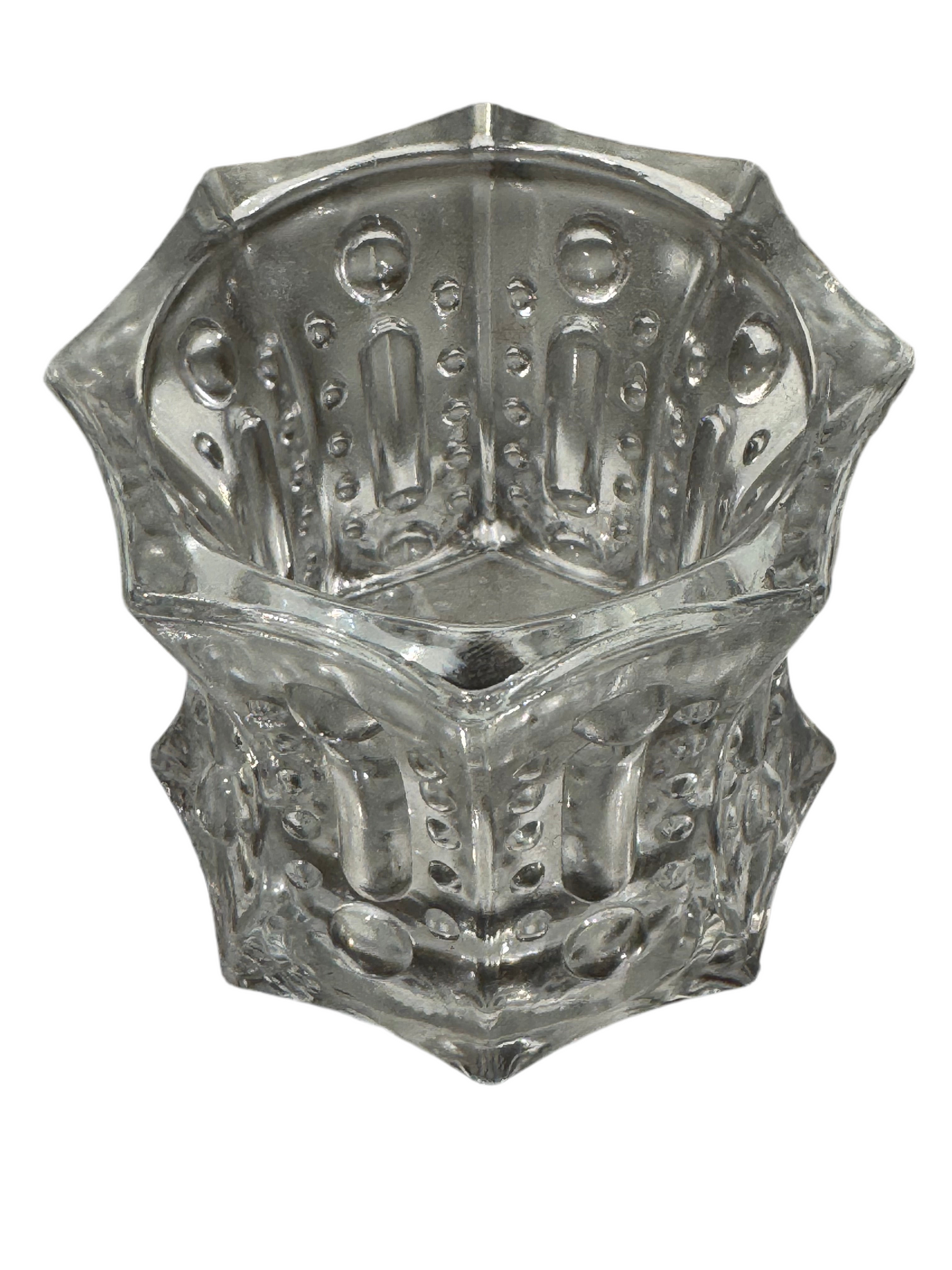 Antique Clear Glass Candle Holder