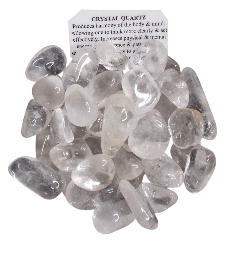 Clear quartz crystal for attraction, manifesting, and protection.