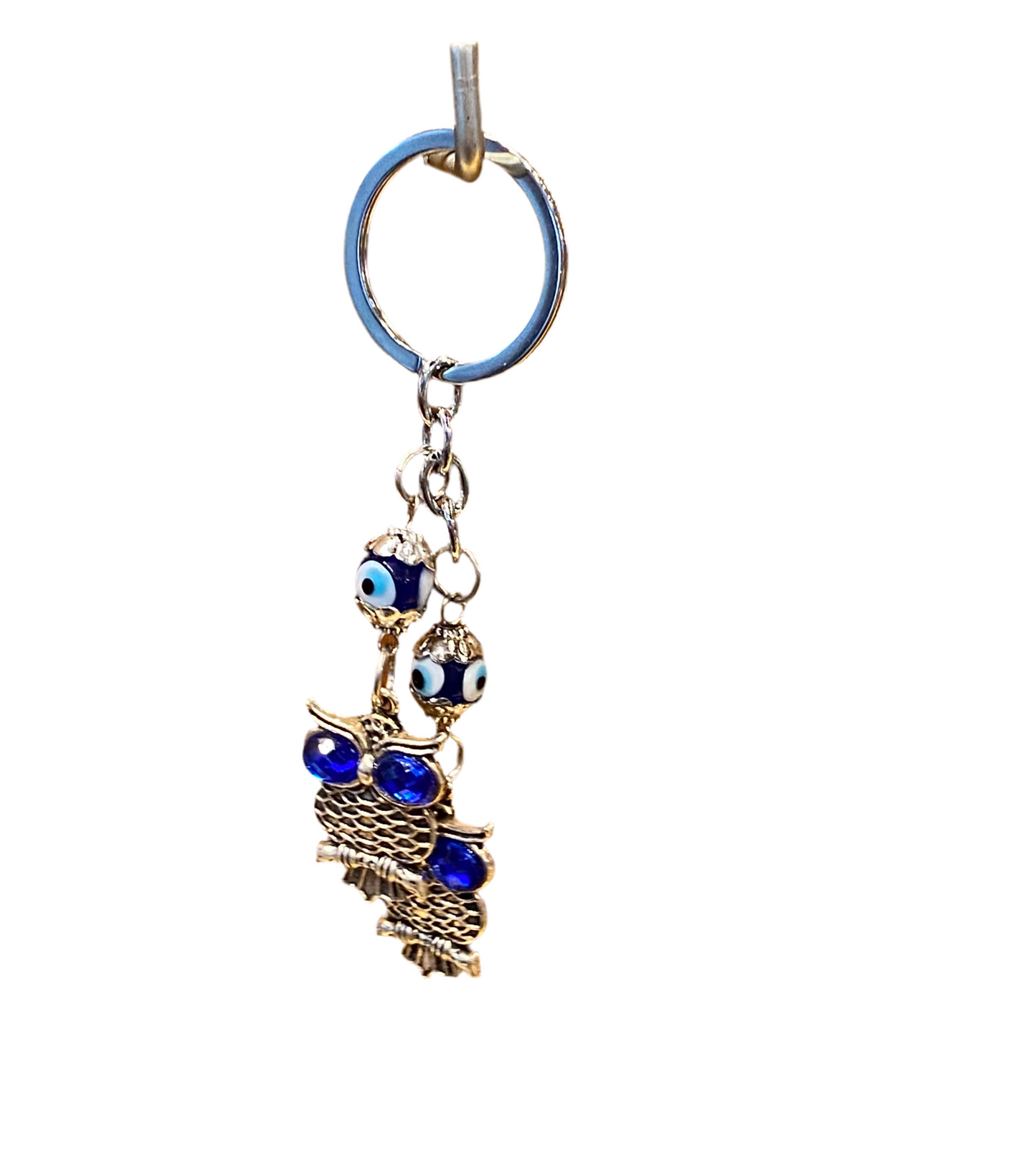 Evil Eye Double Owl Keychain