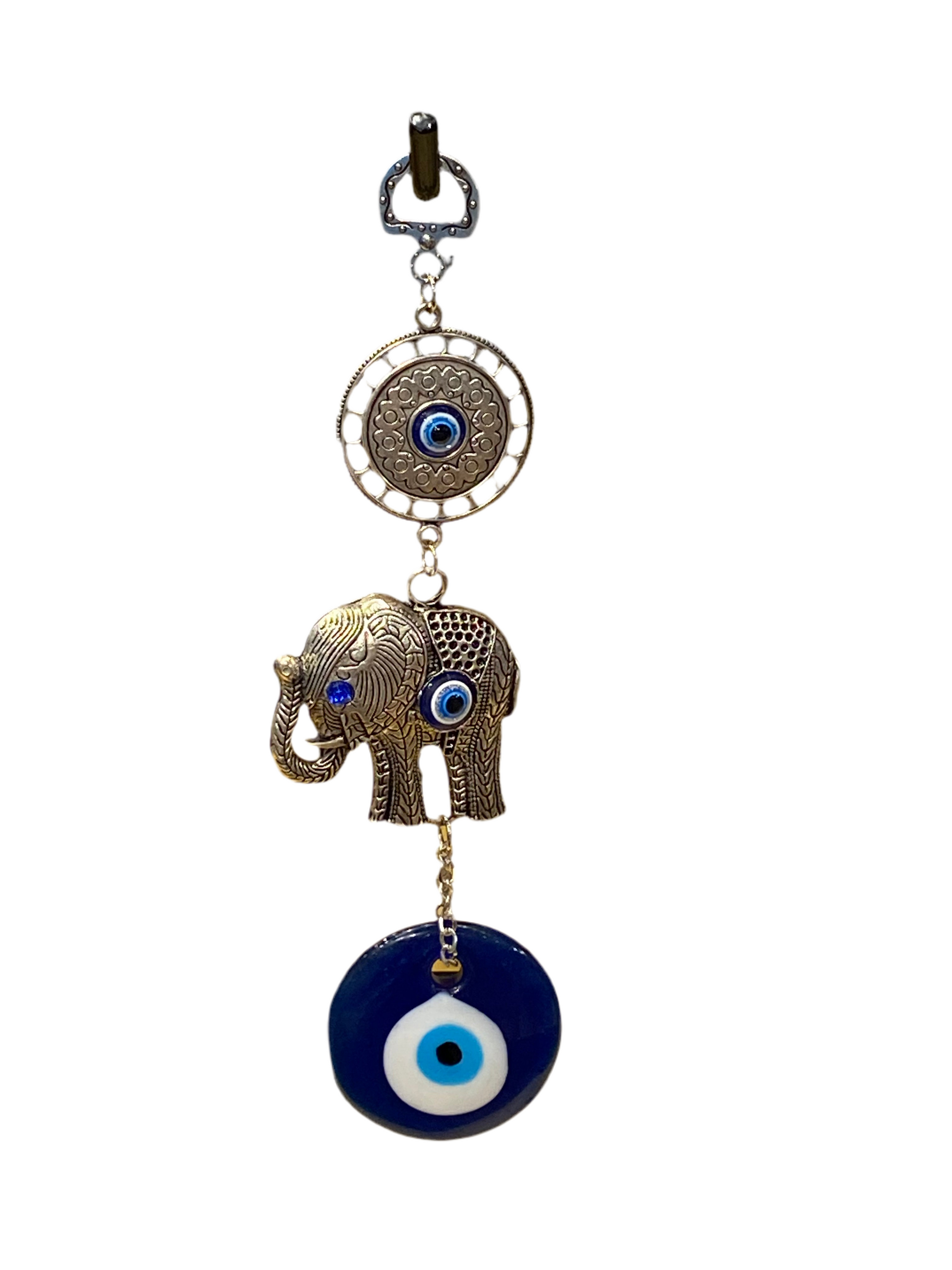 Mandala India Elephant With Evil Eye Medallion