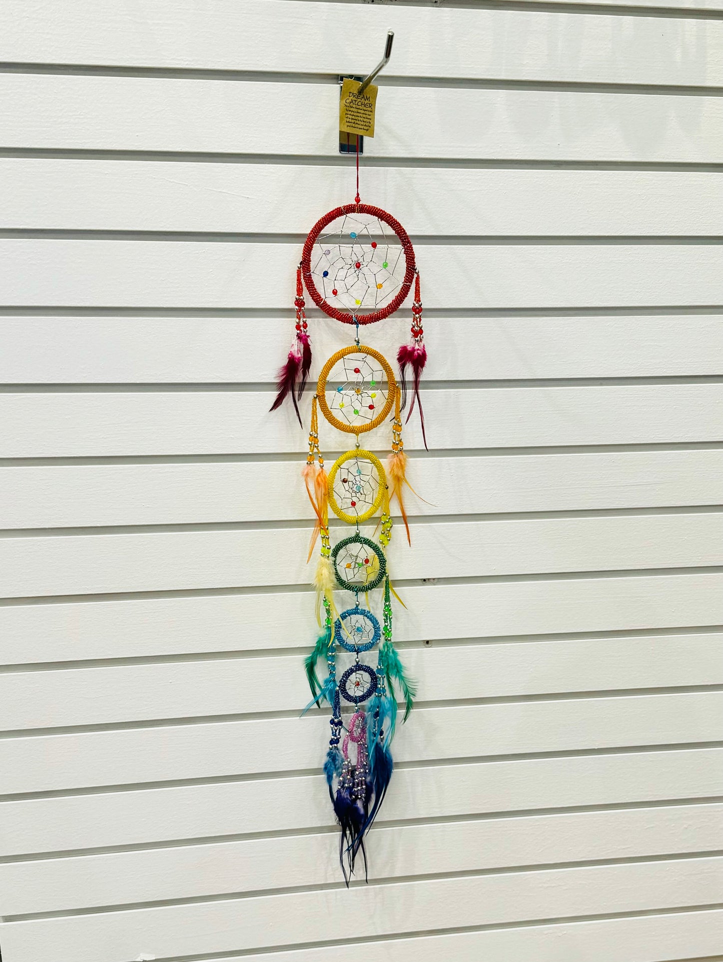 Chakra Dreamcatcher with Beads and Feathers