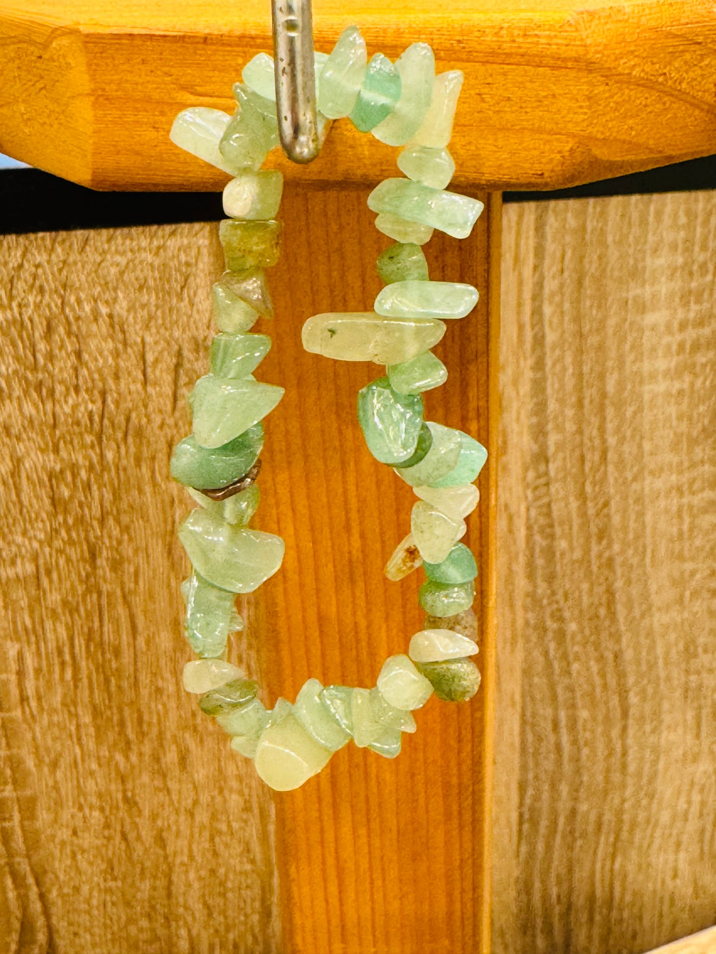 Light and Dark Green Aventurine Pebble Chips Bracelet