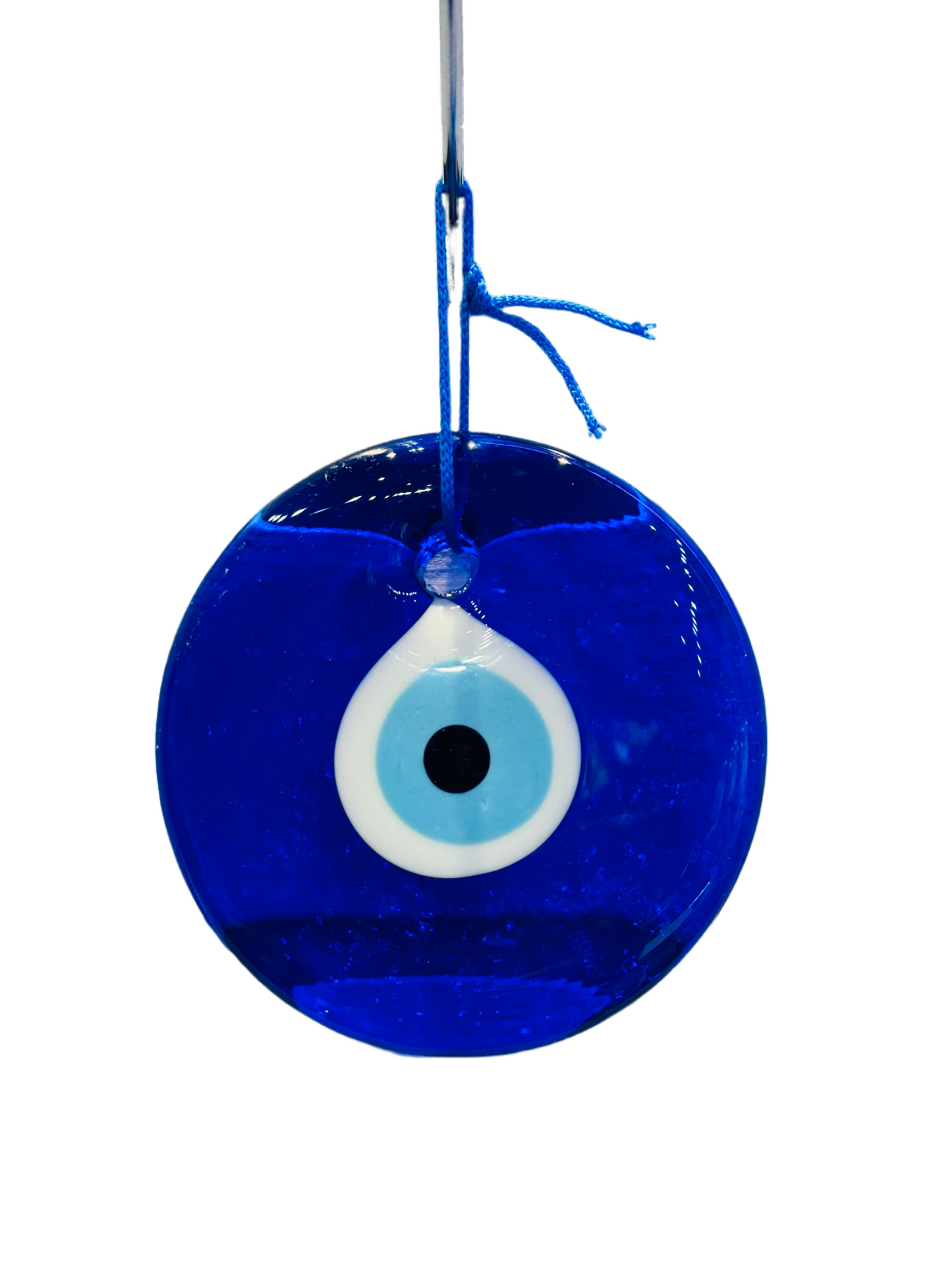 Glass Blue Evil Eye Wall Hanging Ornament - Turkish Handmade Nazar Amulet - Home Protection Charm - Evil Eye Wall Decor Amulet