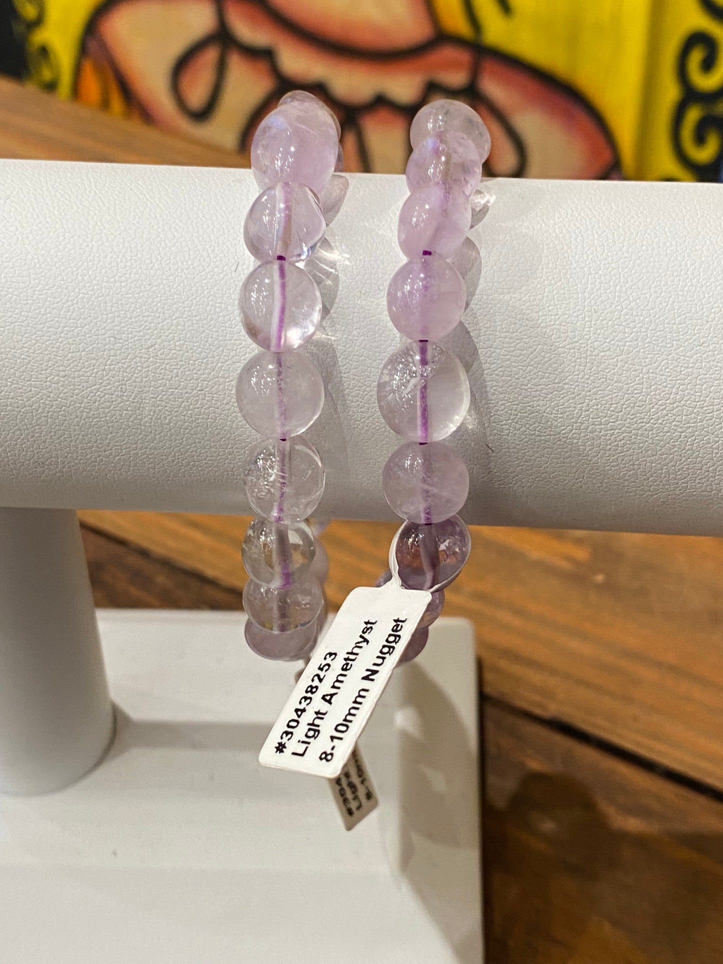 Amethyst Light Nugget Bracelet (free-form bead stretch)