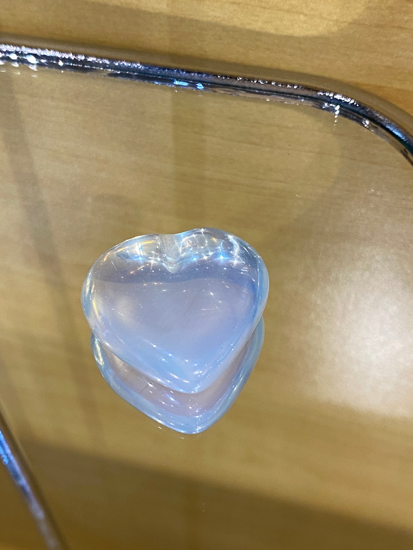 Opalite Tumbled Hand Carved Polished Pocket Heart