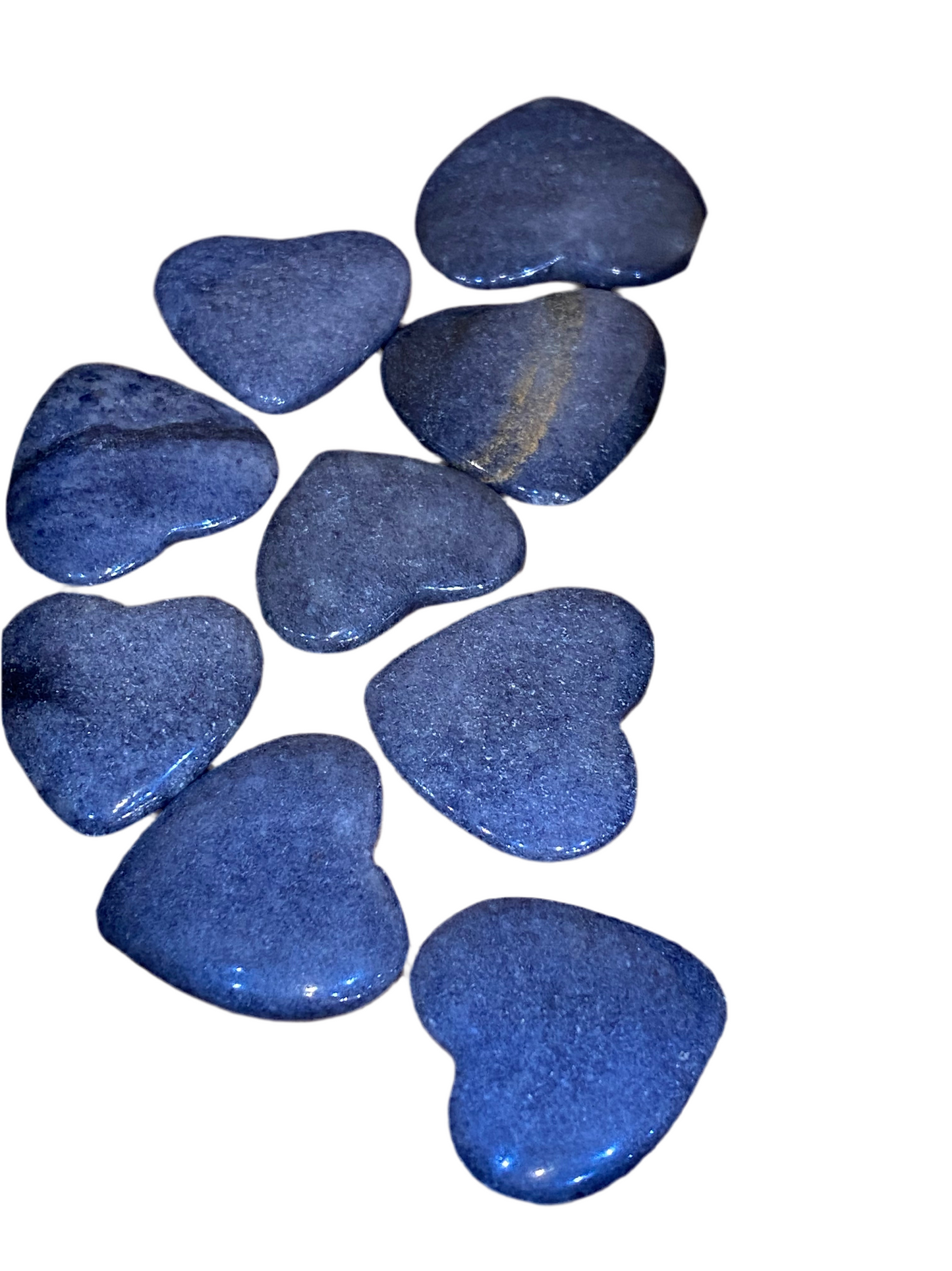 Blue Aventurine Heart Tumbled Hand Carved Polished Flat