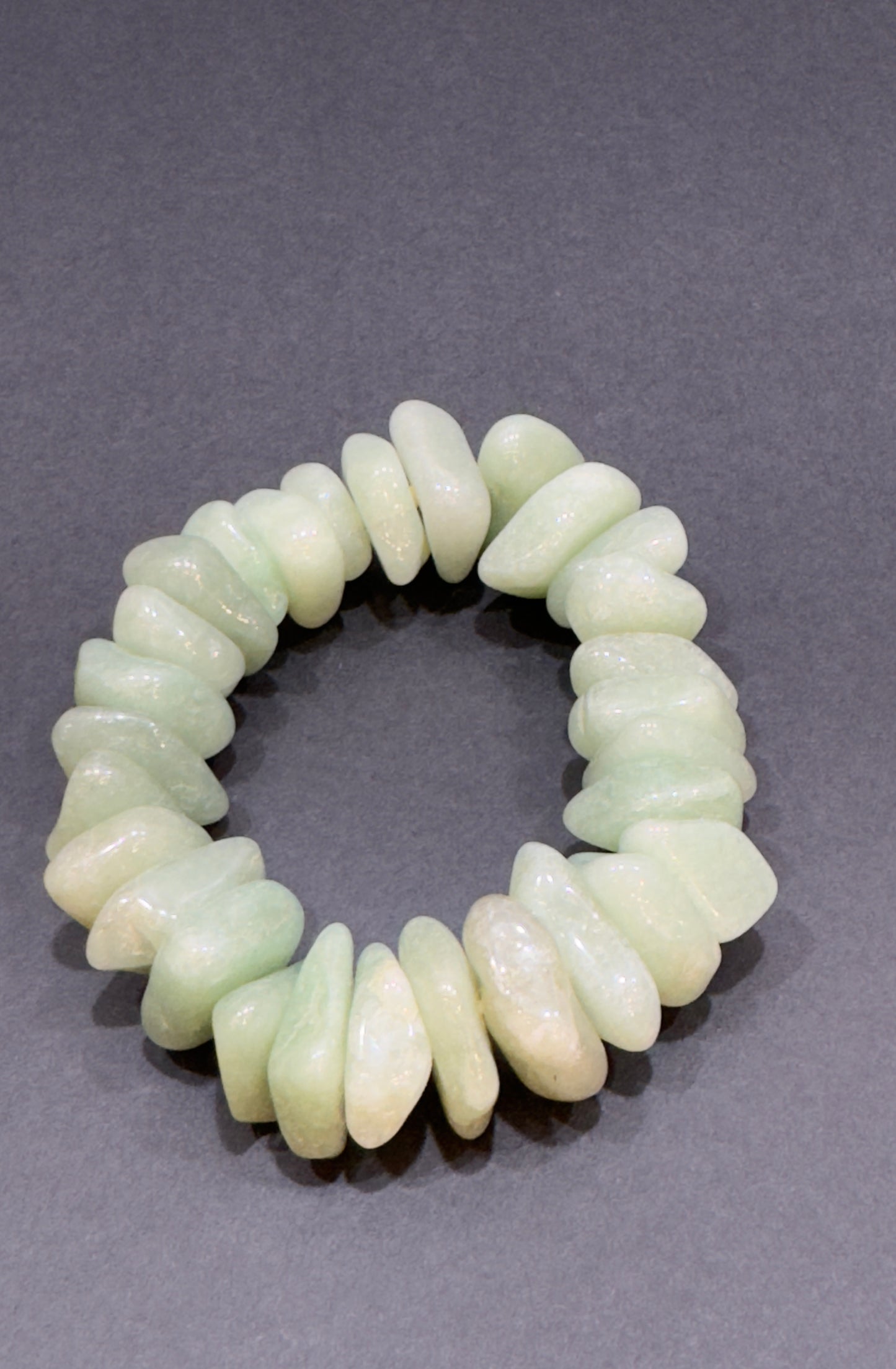 Aventurine (Green) Chunky Tumbled Bracelet ( free-form bead stretch)