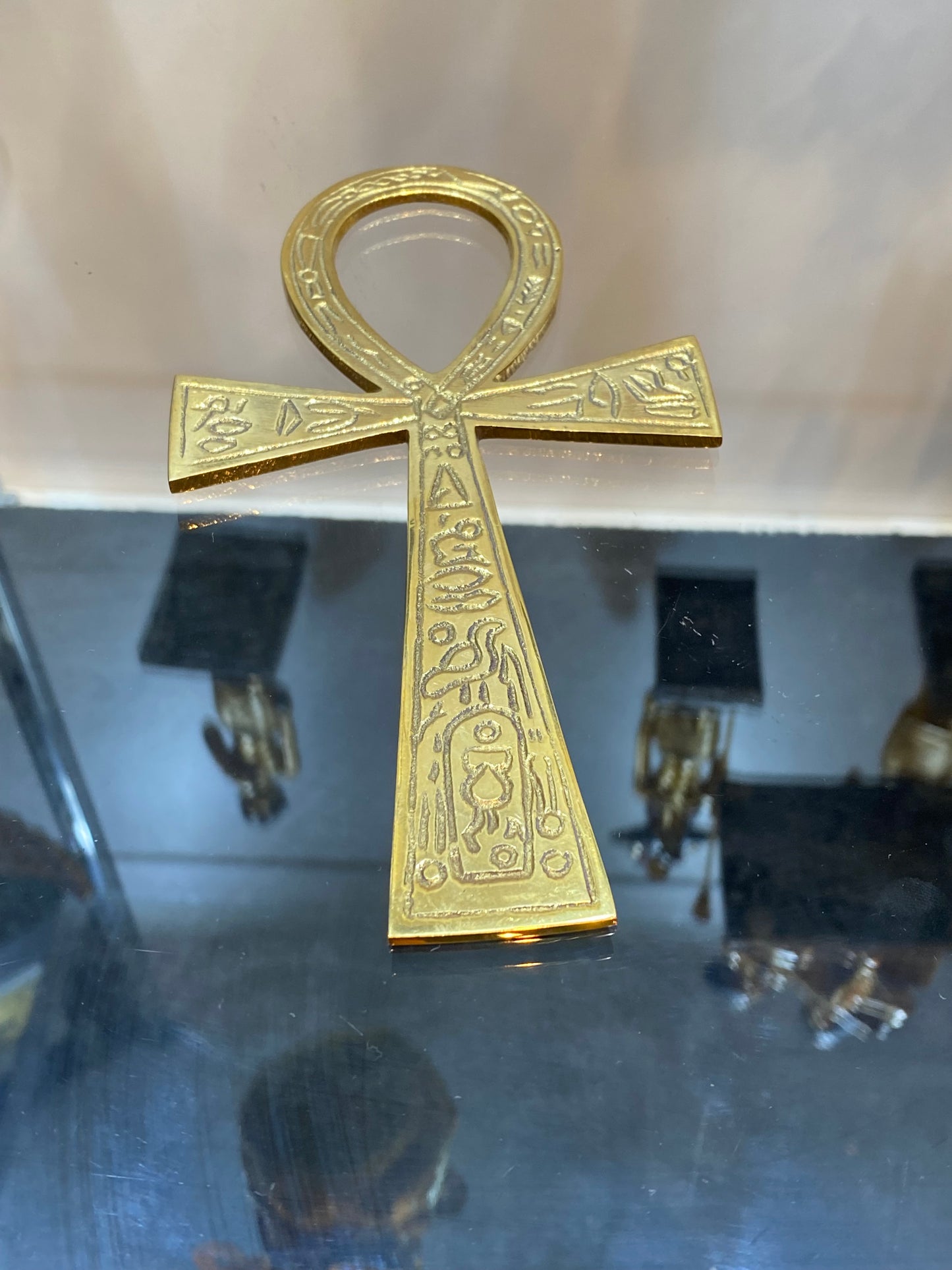 Brass Ankh Hanging Wall Ornament 6.5"