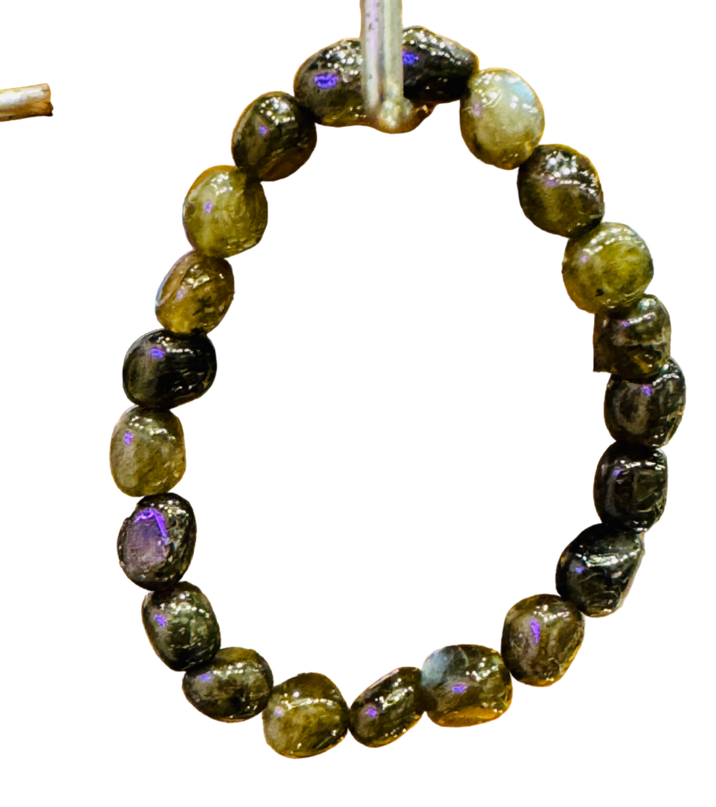Labradorite Nugget Tumbled Bracelet 7mm for Protection, Intuition, and Aura Shielding