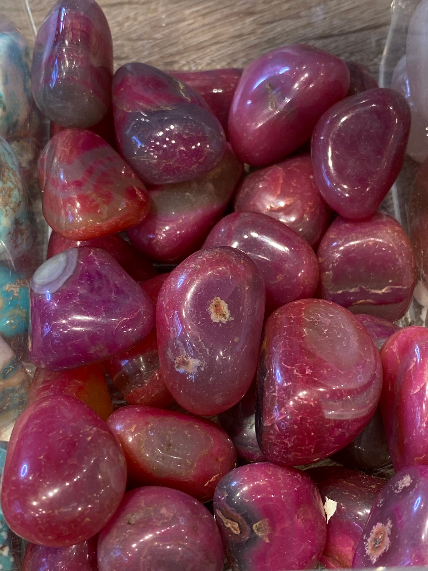 Pink Dyed Agate Polished Tumbled Stone 1pc