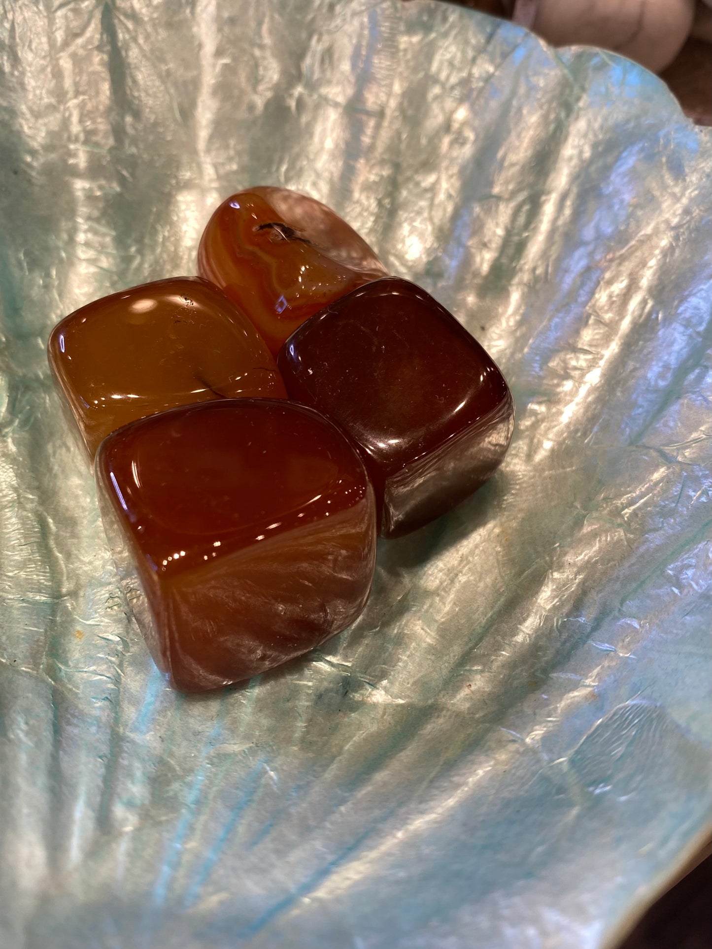 Carnelian Agate Cubed Polished Tumbled Stone 1pc