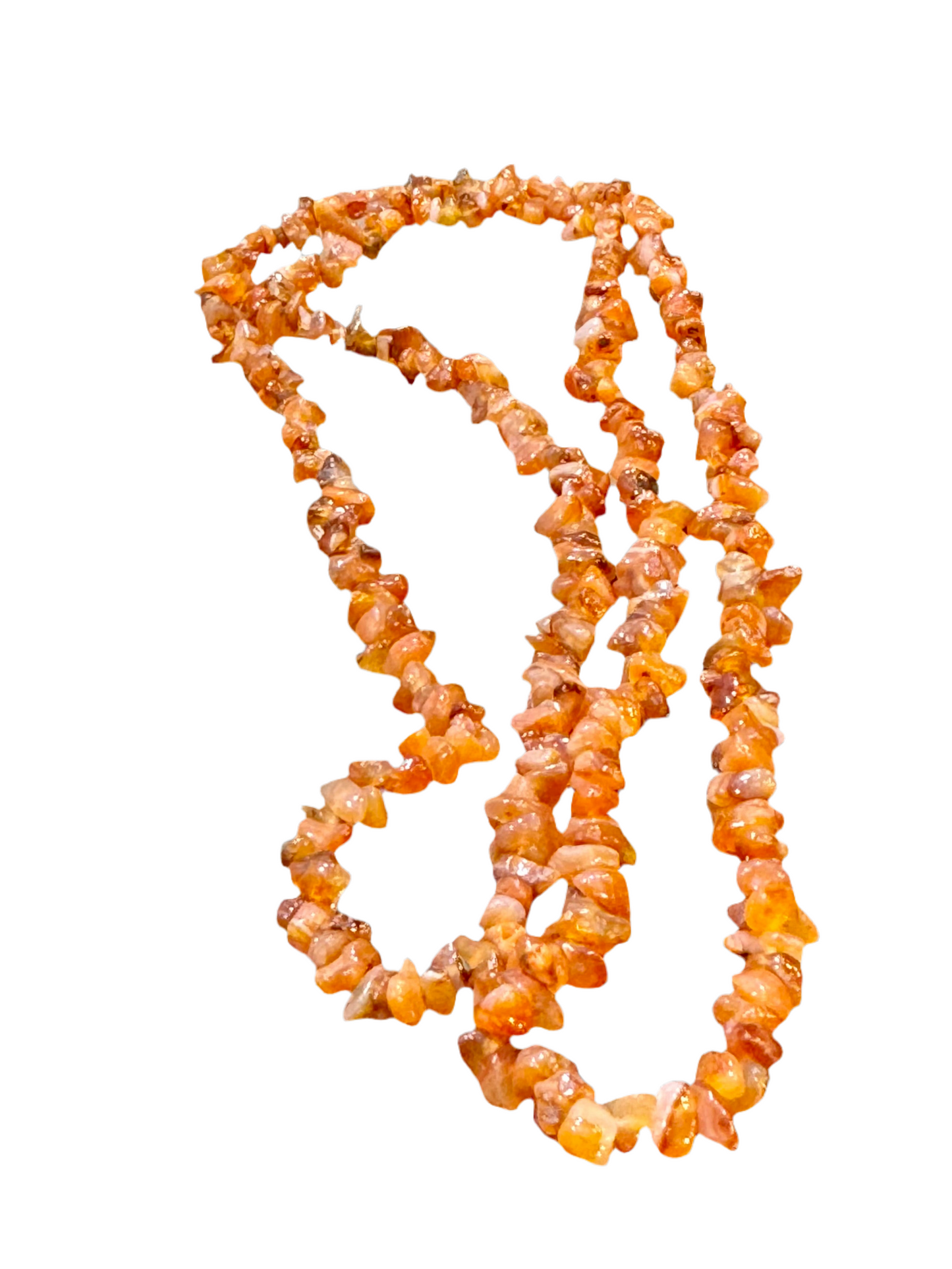 Carnelian Chip Long Necklace