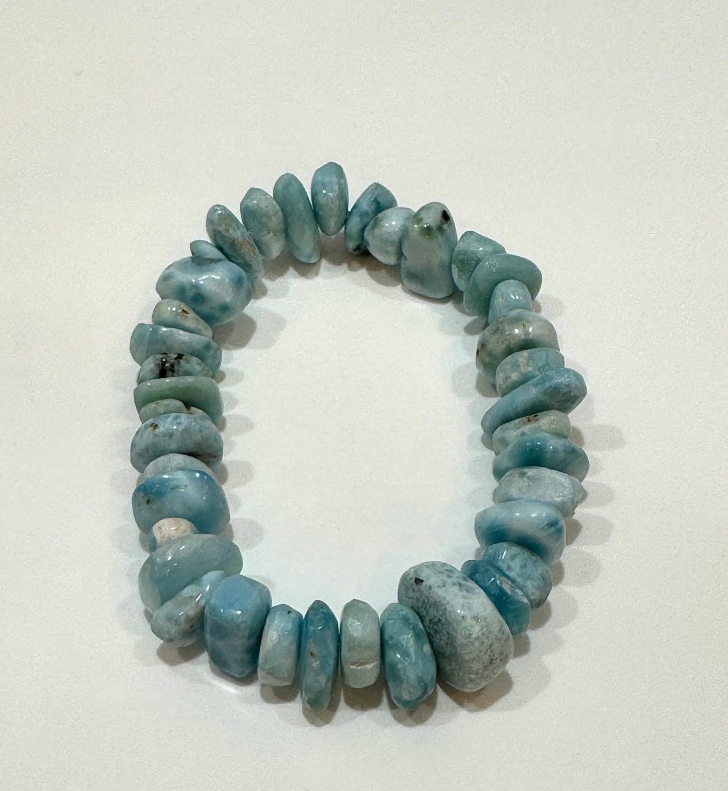 Larimar Free Form Beaded Tumbled Chips Bracelet