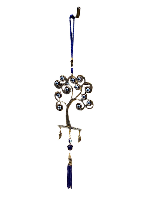 Tree of Life Evil Eye Door Talisman with Tassel for Protection and Decoration