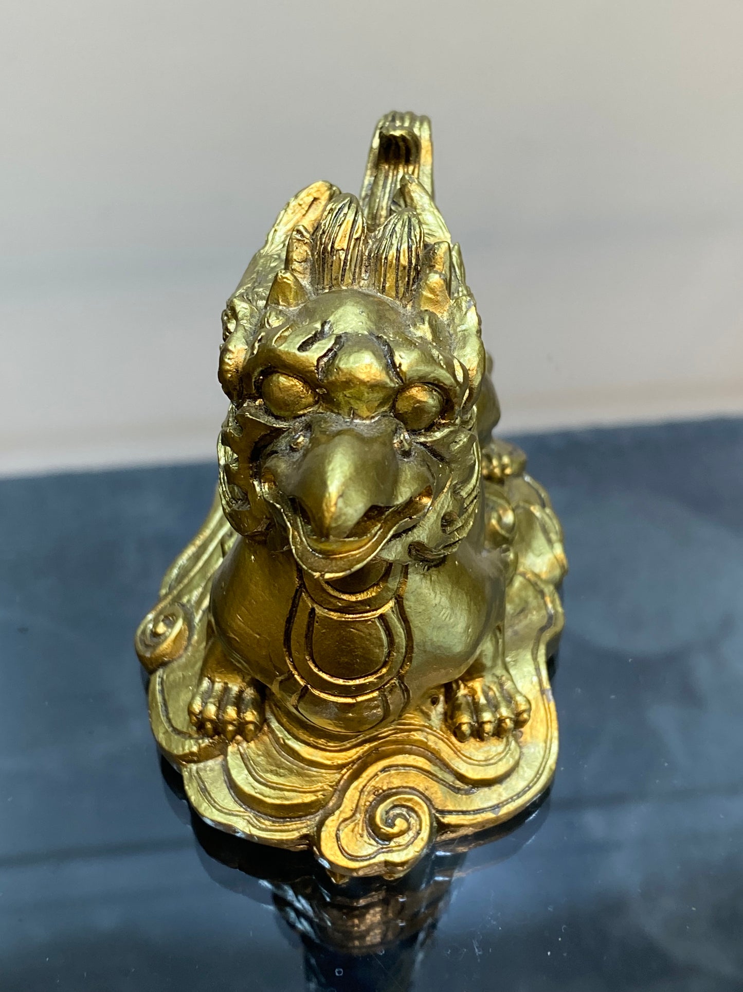 Feng Shui Golden Chinese Auspicious Gryphon Bird