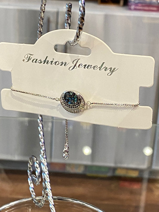 Fashion Jewelry Dainty Silver Quarter Moon Bracelet
