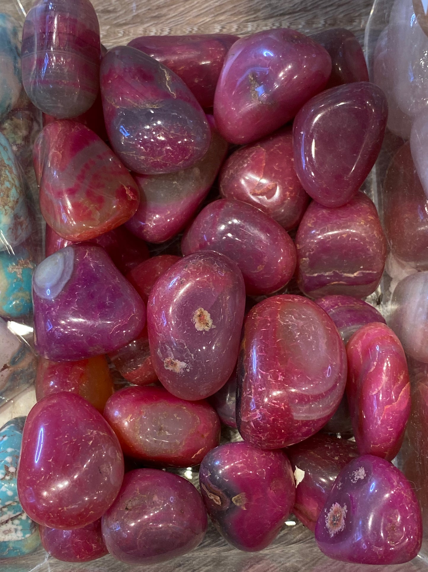 Pink Dyed Agate Polished Tumbled Stone 1pc