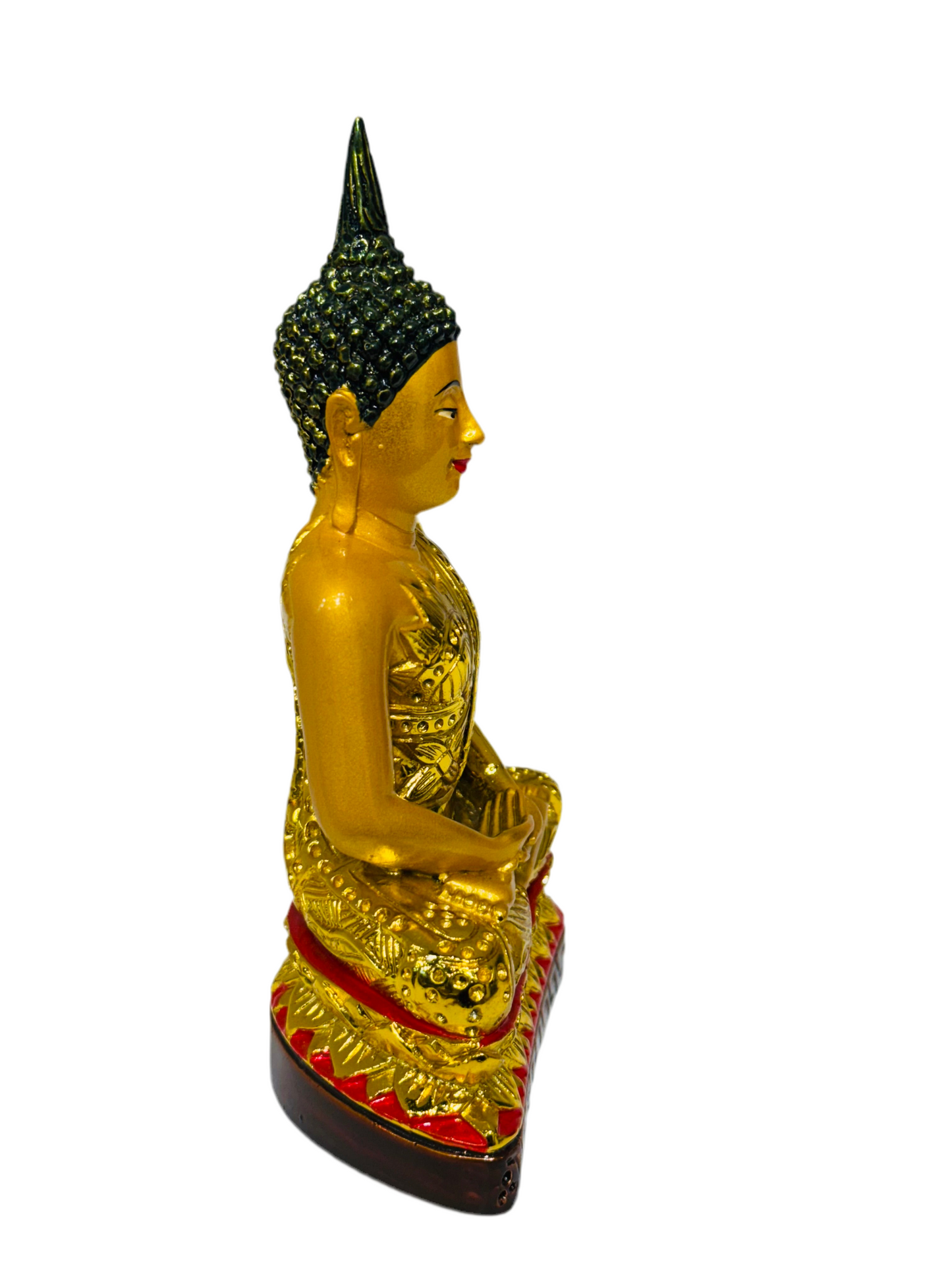 Tibetan Buddha Gold Color With Red Trim