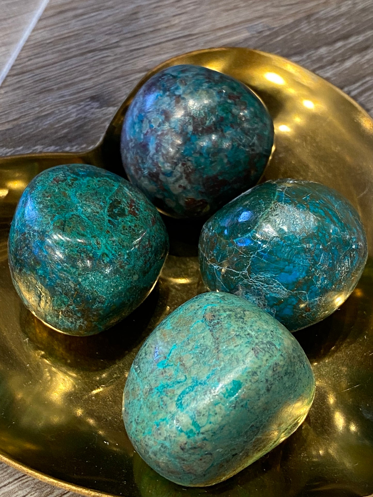 Chrysocolla Round Polished Tumbled Stone 1pc