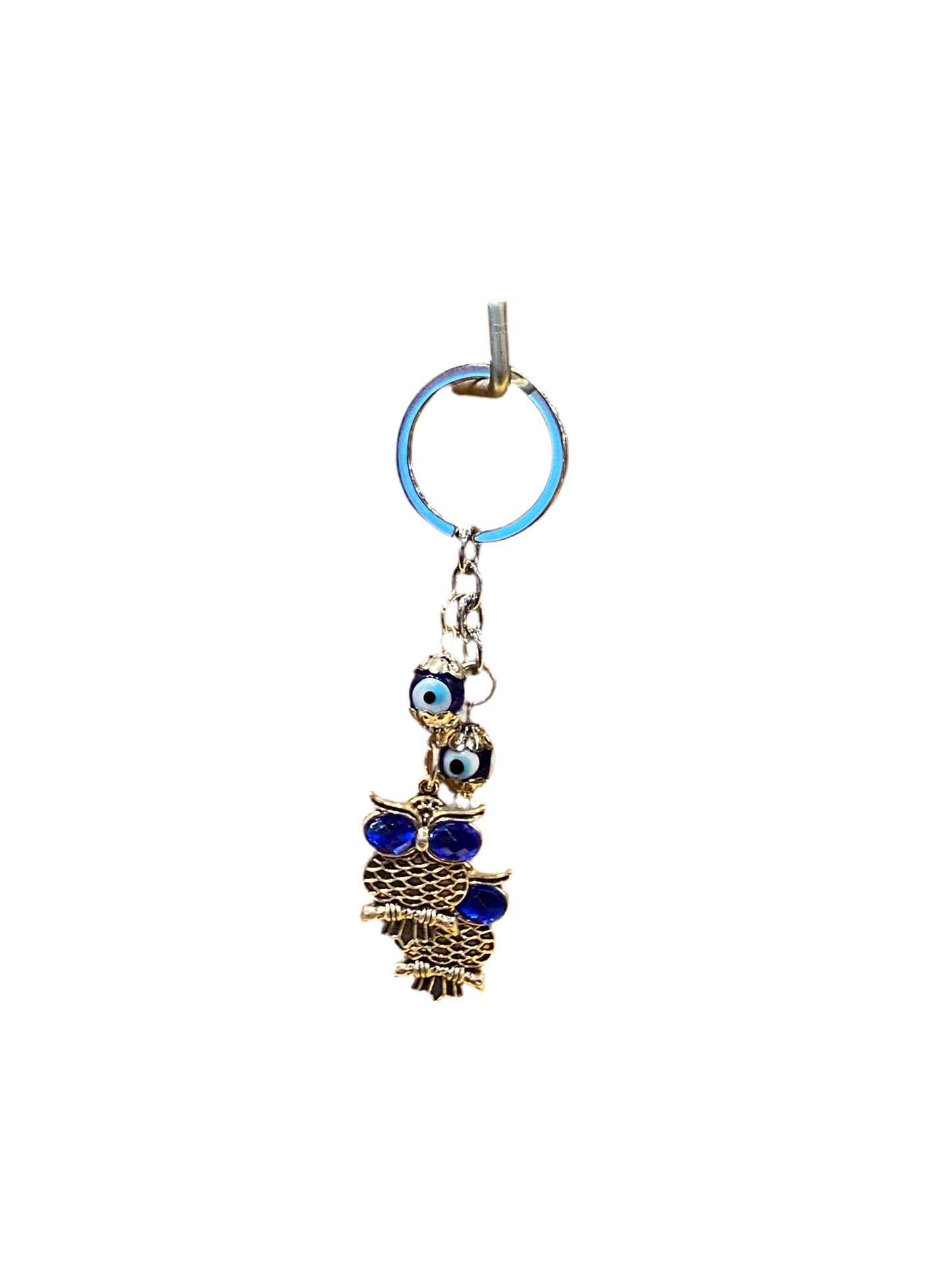 Evil Eye Double Owl Keychain