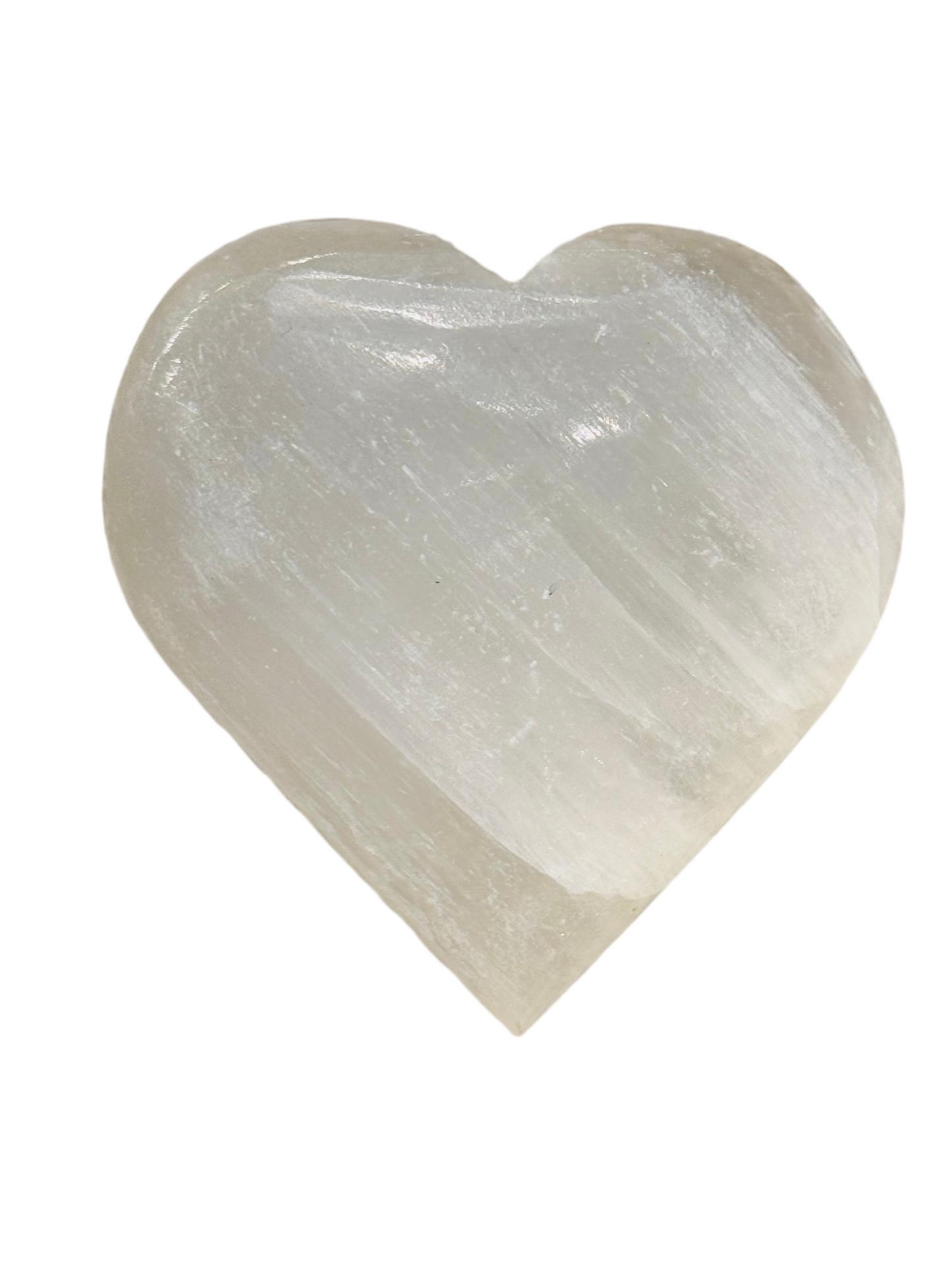 Selenite Heart Palm Tumbled Hand Carved Polished Large Stone