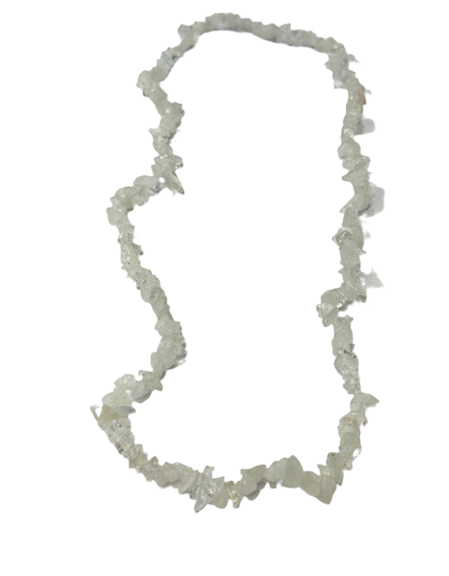 Clear Crystal Quartz Chip Long Necklace