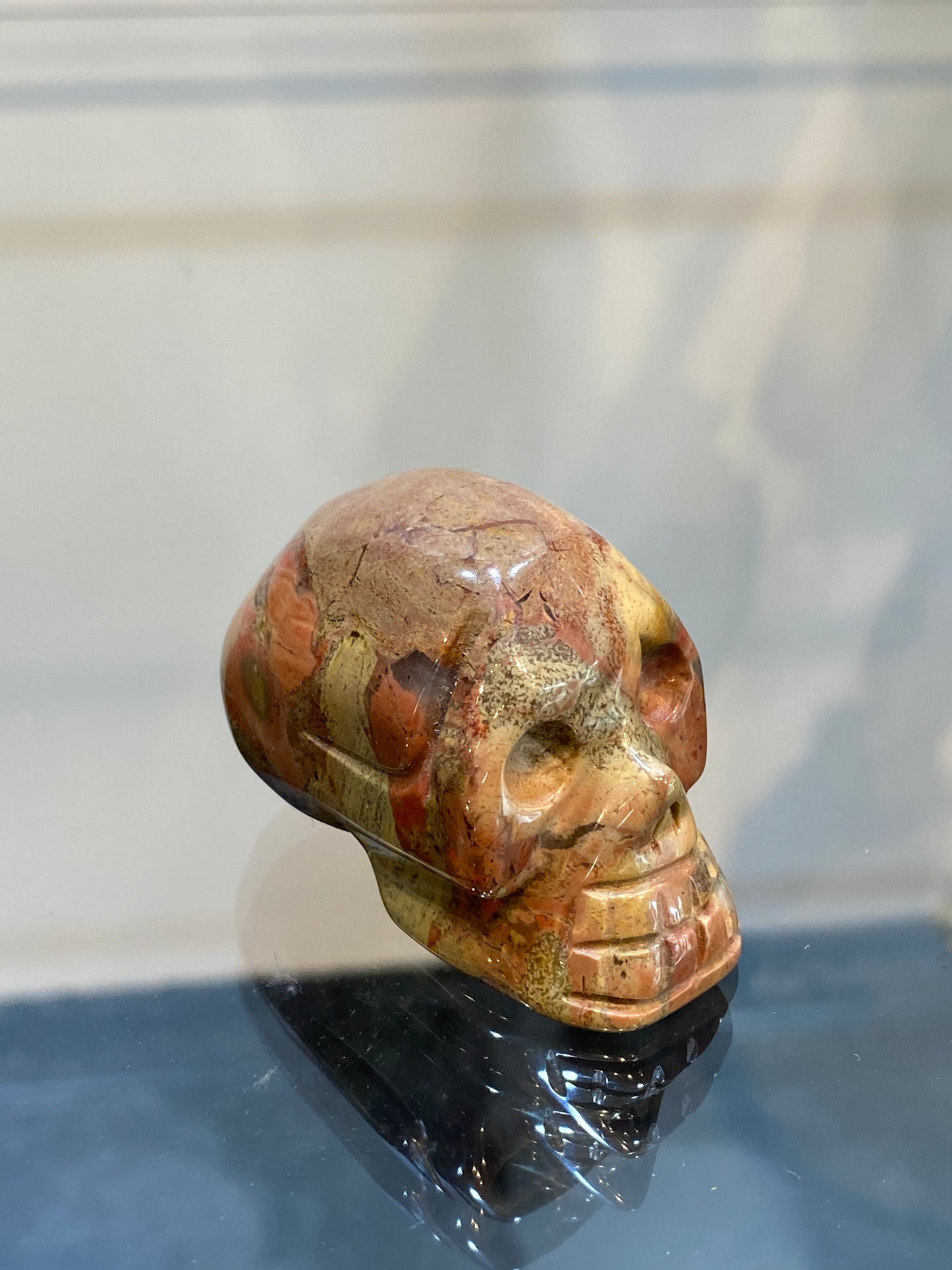 Polished Hand Carved Jasper Gemstone Crystal Skull Head Small