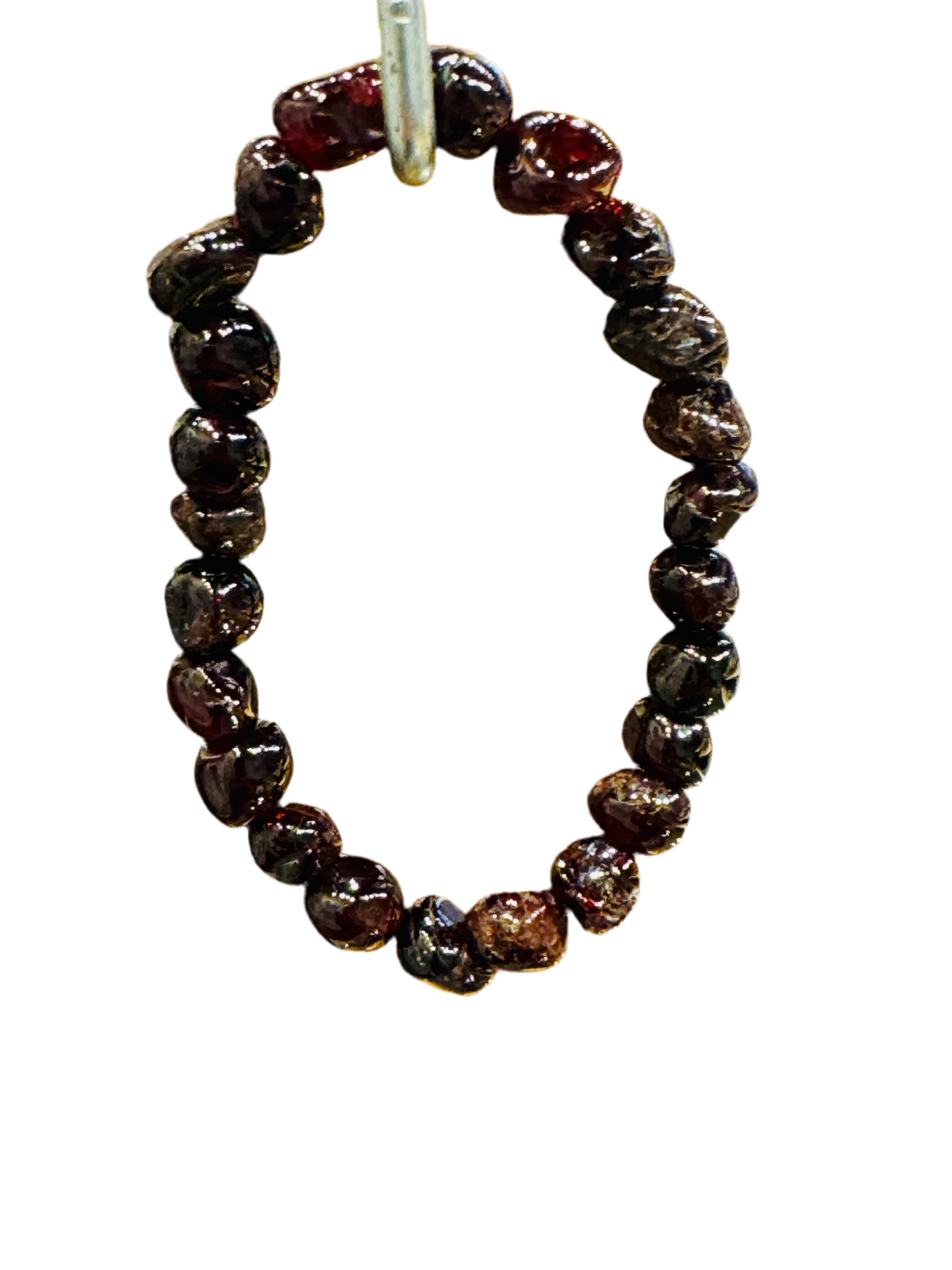 Garnet Nugget Beaded String Bracelet