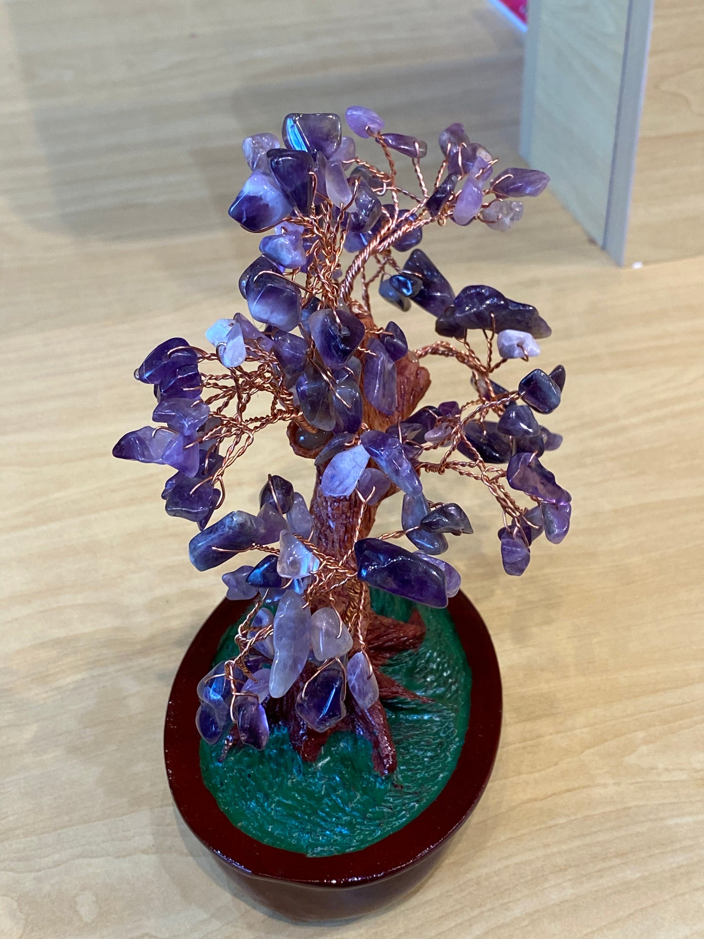 Feng Shui Bonsai Amethyst Tree In Red Tub