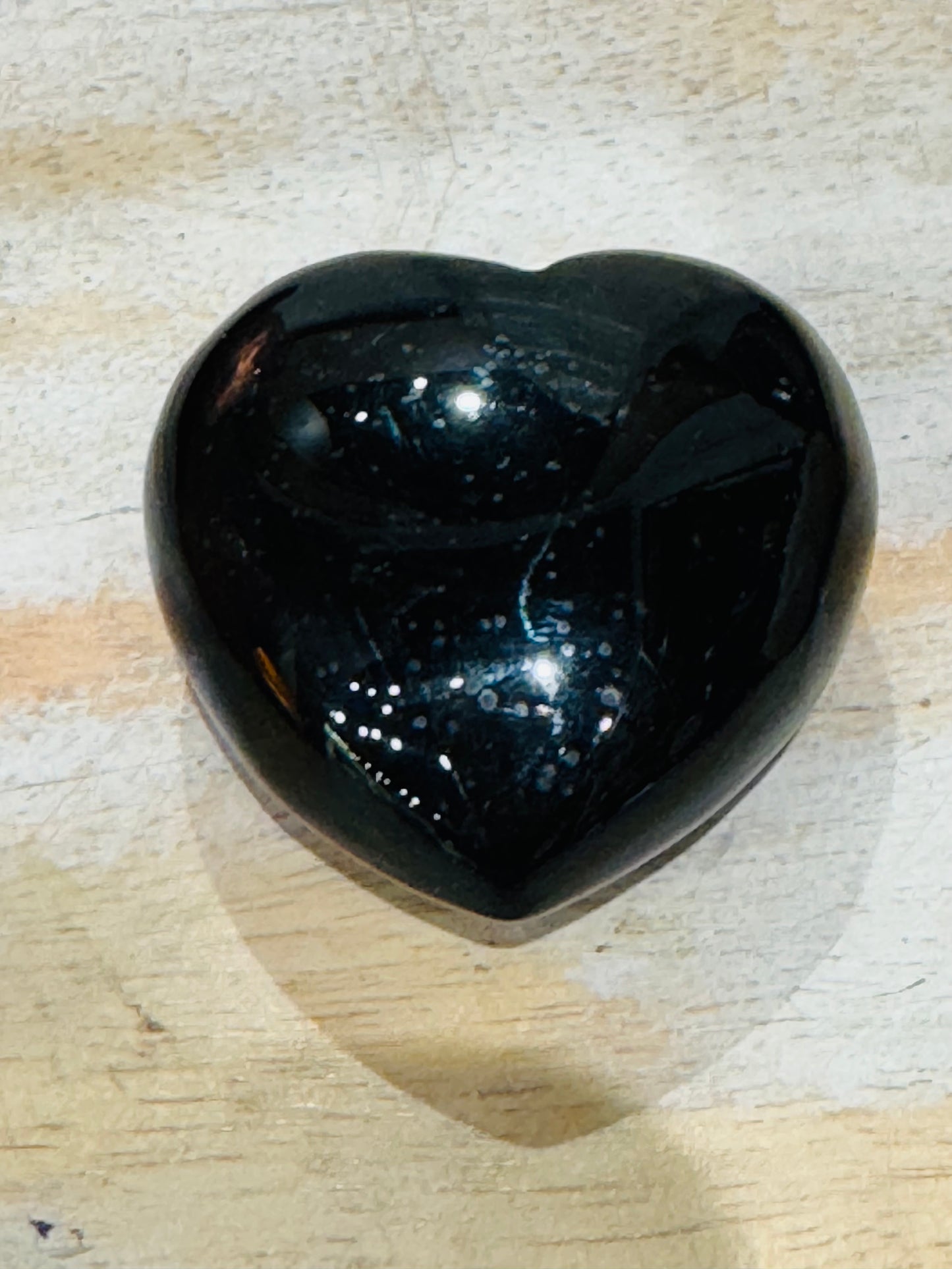 Shungite Hand Carved Polished Palm Stone Heart