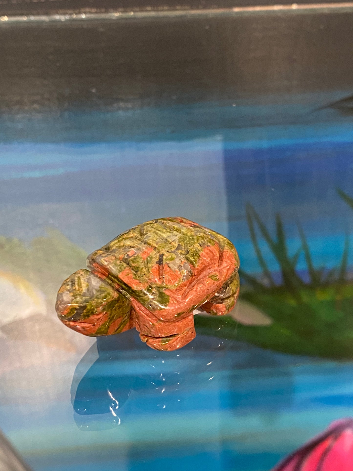 Unakite Spirit Animal Turtle Polished Hand Carved