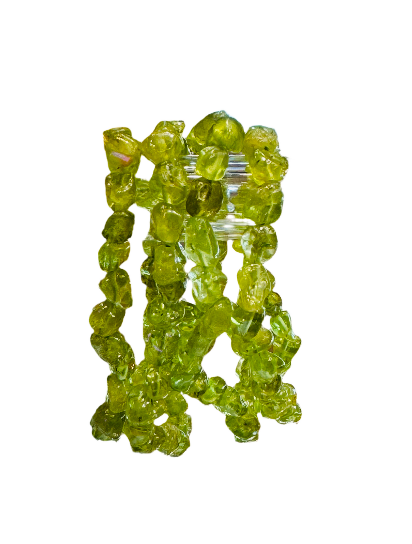 Peridot Stone Chips Stretch Bracelet