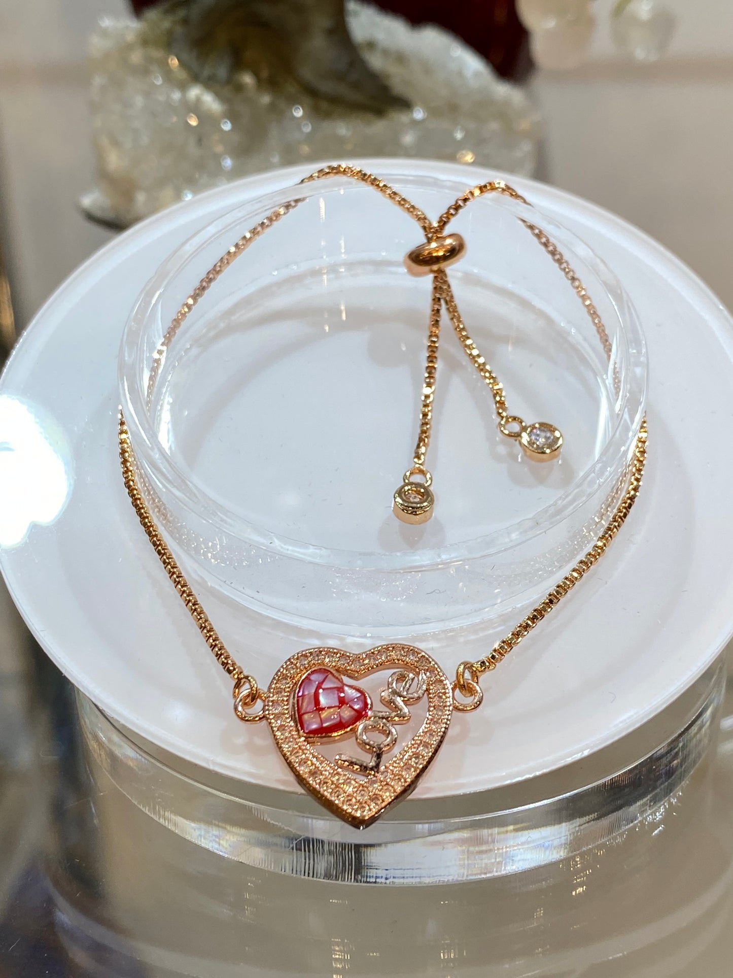 Fashion Jewelry Dainty Rose Gold Color Love Bracelet