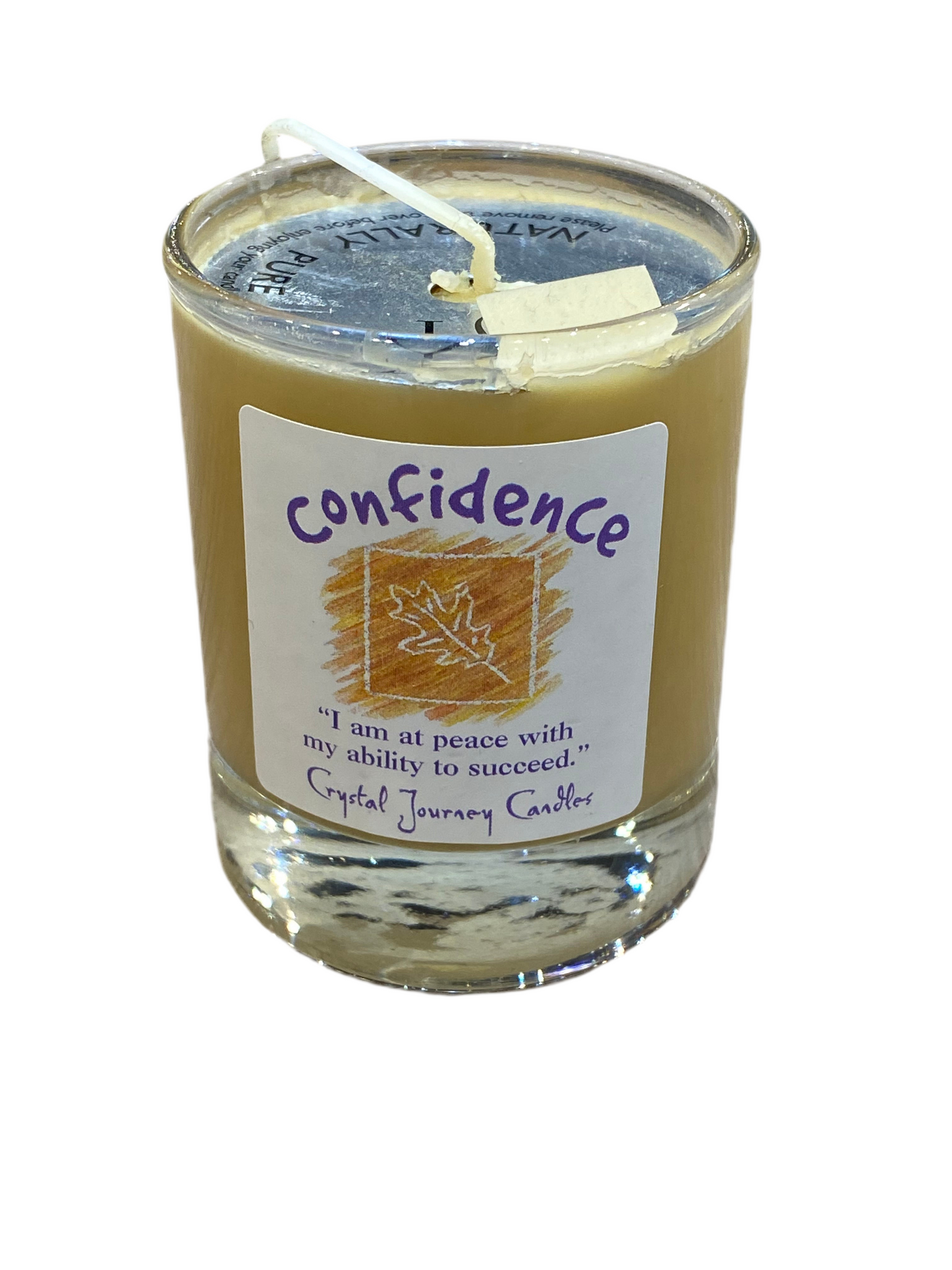 Reiki Charged Confidence Soy Votive Candle | Crystal Journey Candle for Success Affirmations