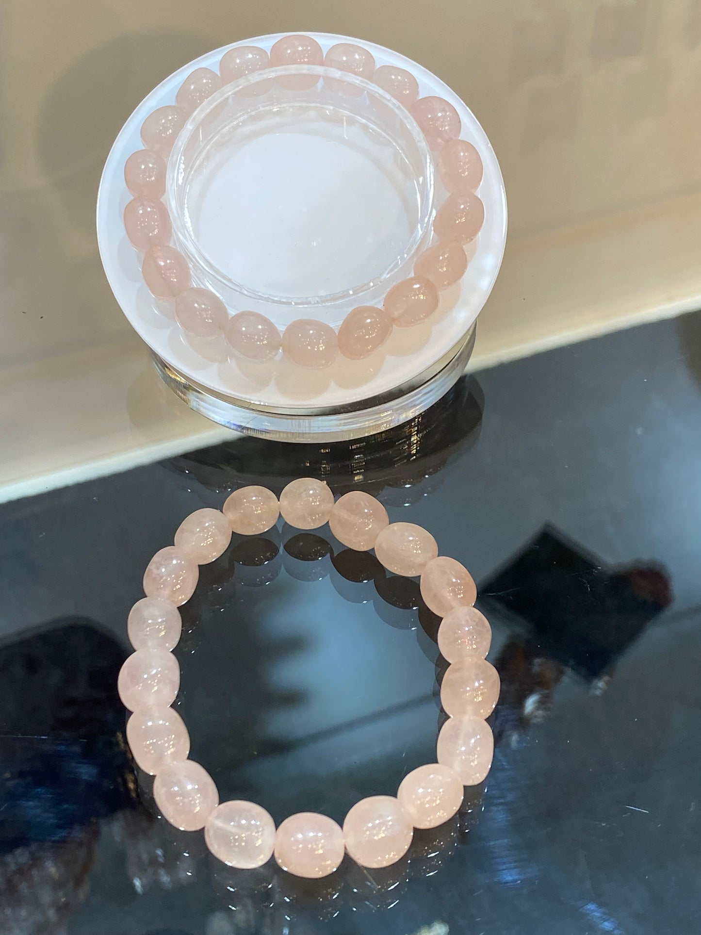 Rose Quartz Free-Form Bead Bracelet 8mm