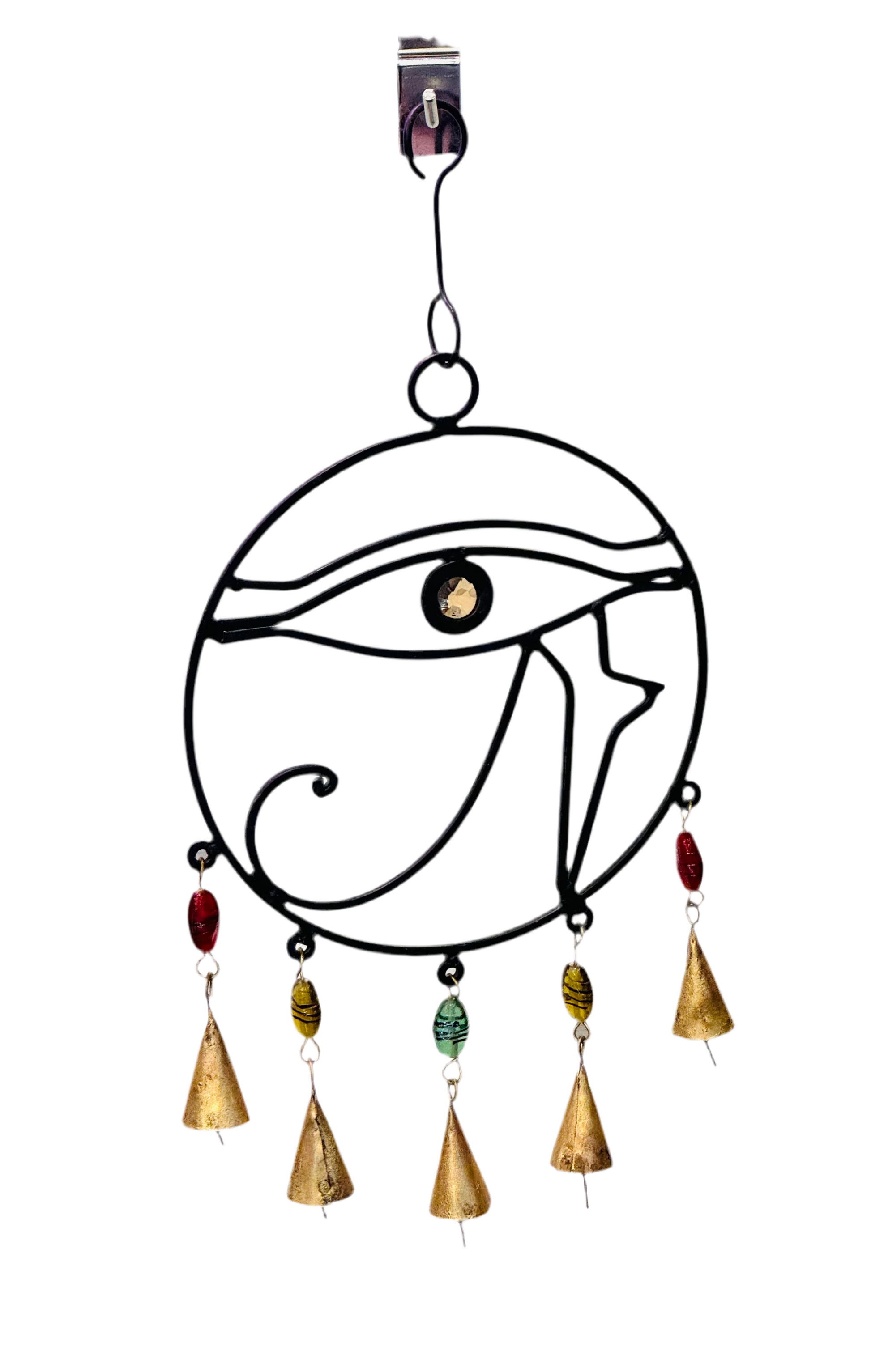 Handmade Eye Of Horus Cast Iron Wind Chime