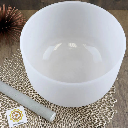 Solar Plexus Chakra Frosted Quartz Crystal Singing Bowl