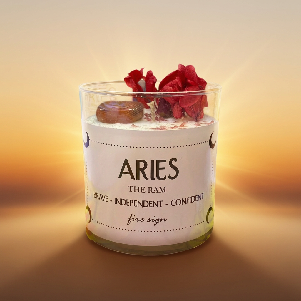 Lunastry Aries Candle Hand Poured Soy Wax The Ram Brave, Independent and Confident