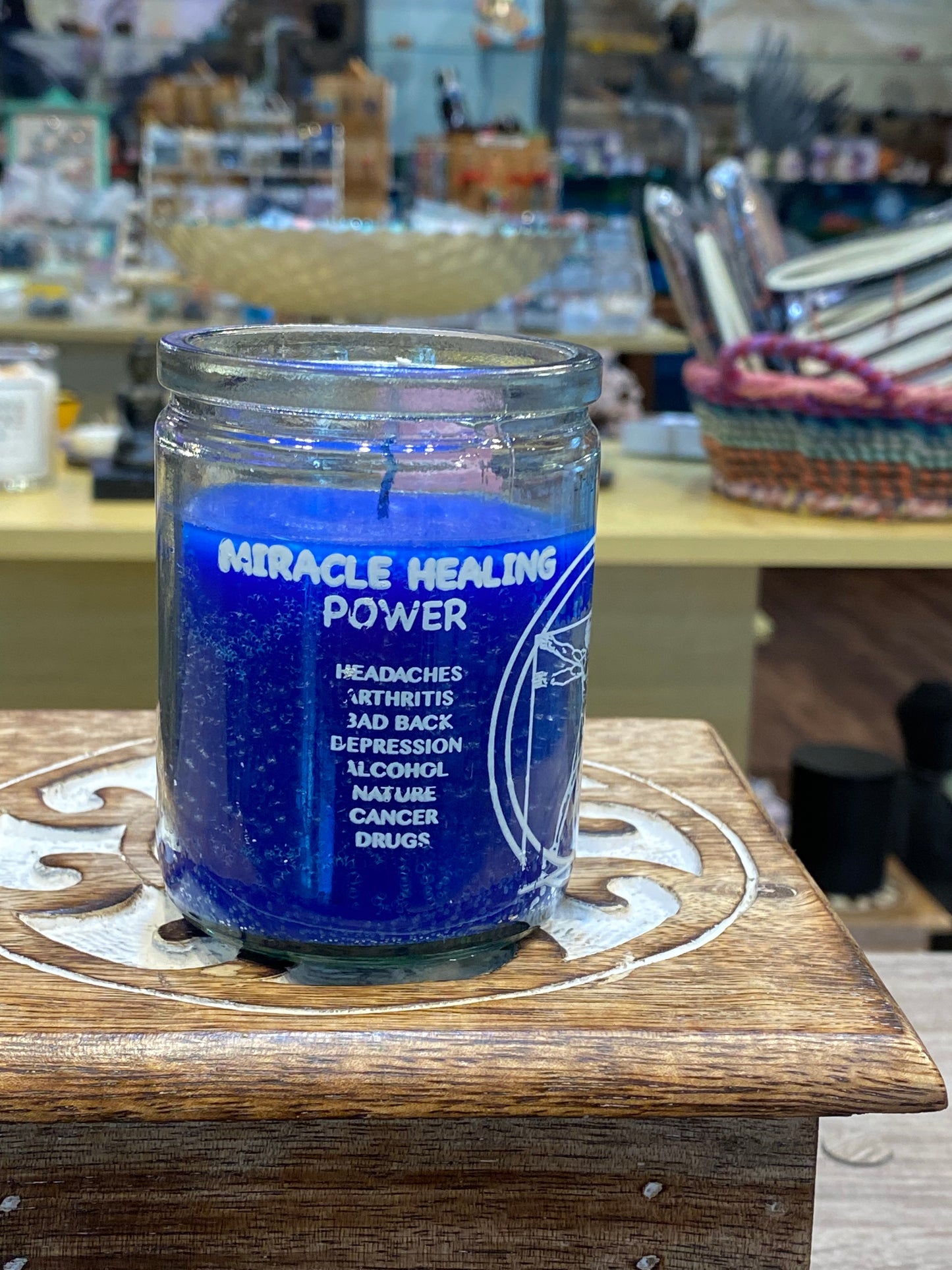 Prayer Miracle Healing 3 Day Candle Blue