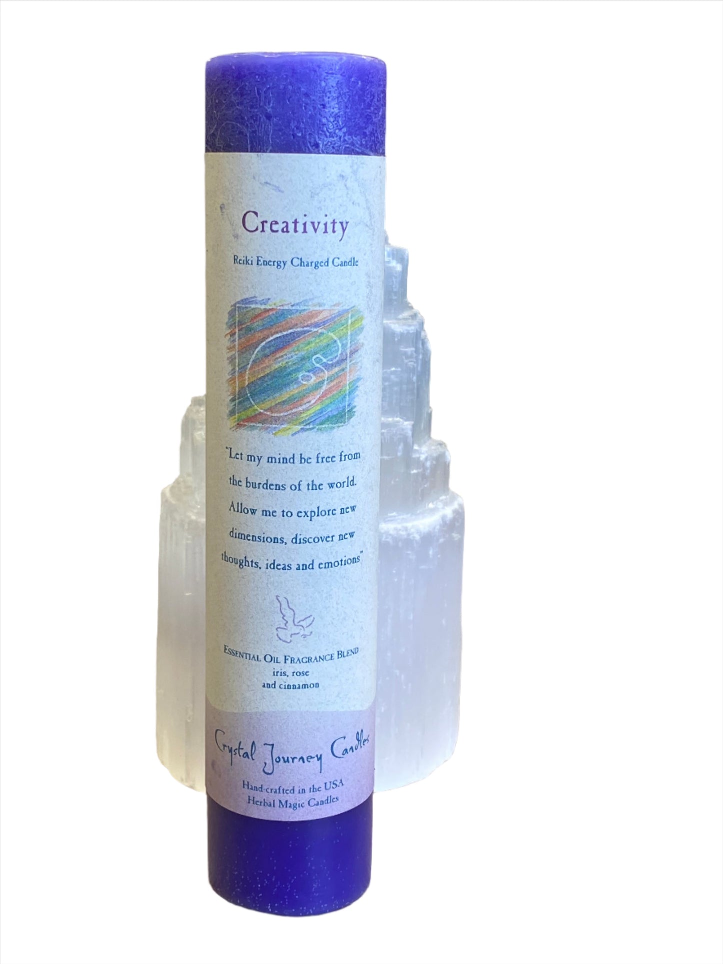 Crystal Journey Reiki Pillar Candle Creativity