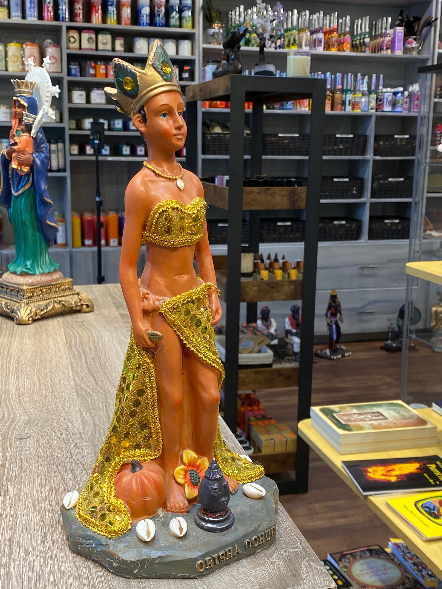 Statue of Orisha Oshun Ochun Yoruba African Goddess of the Sweet Waters  Our Lady of Charit Estatua