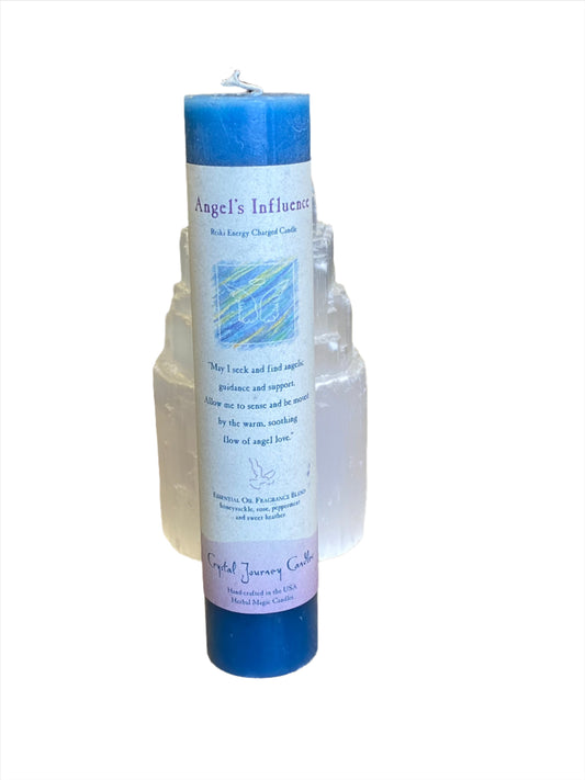 Crystal Journey Reiki Pillar Candle Angel's Influence