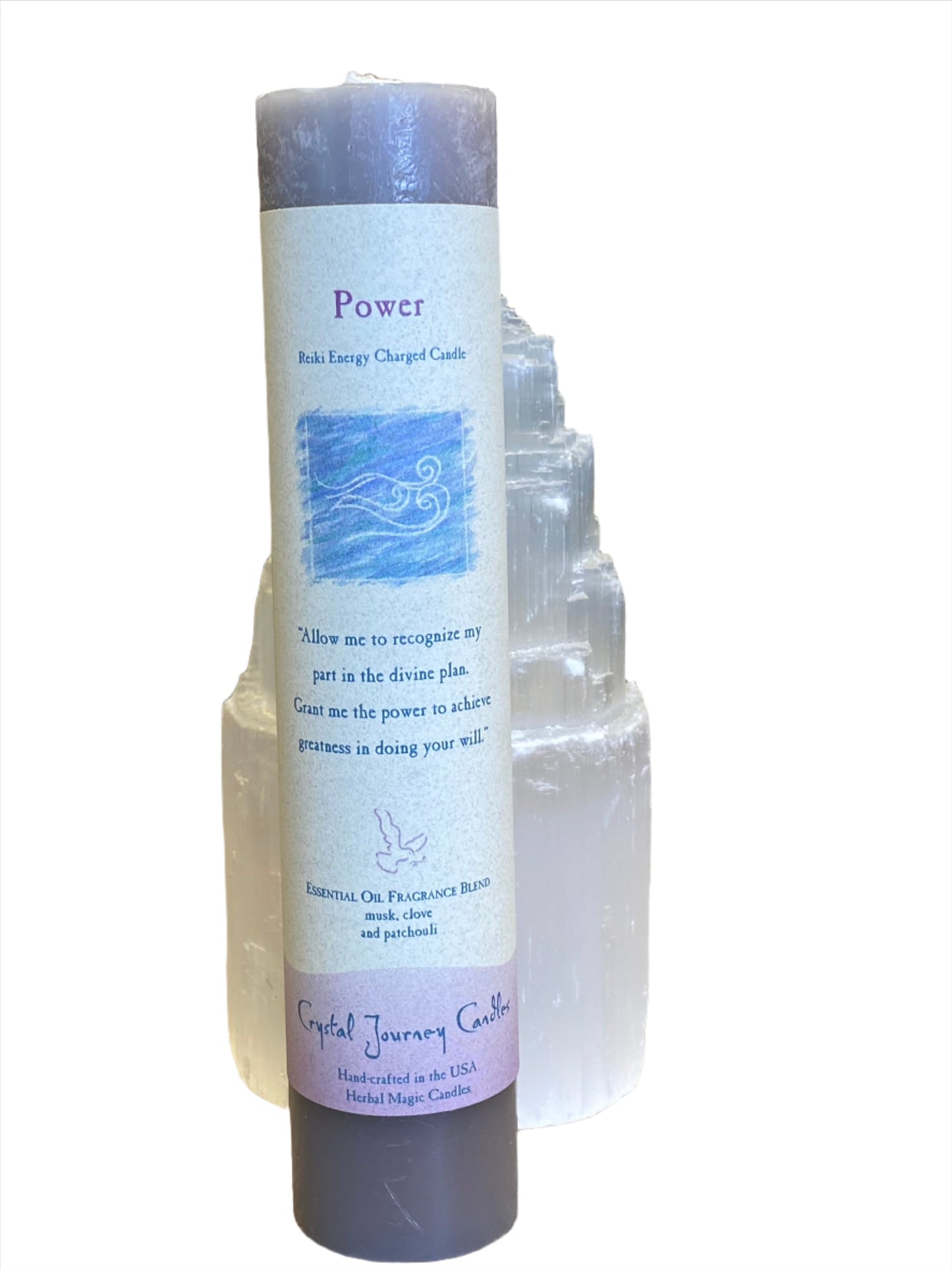 Crystal Journey Reiki Pillar Candle Power