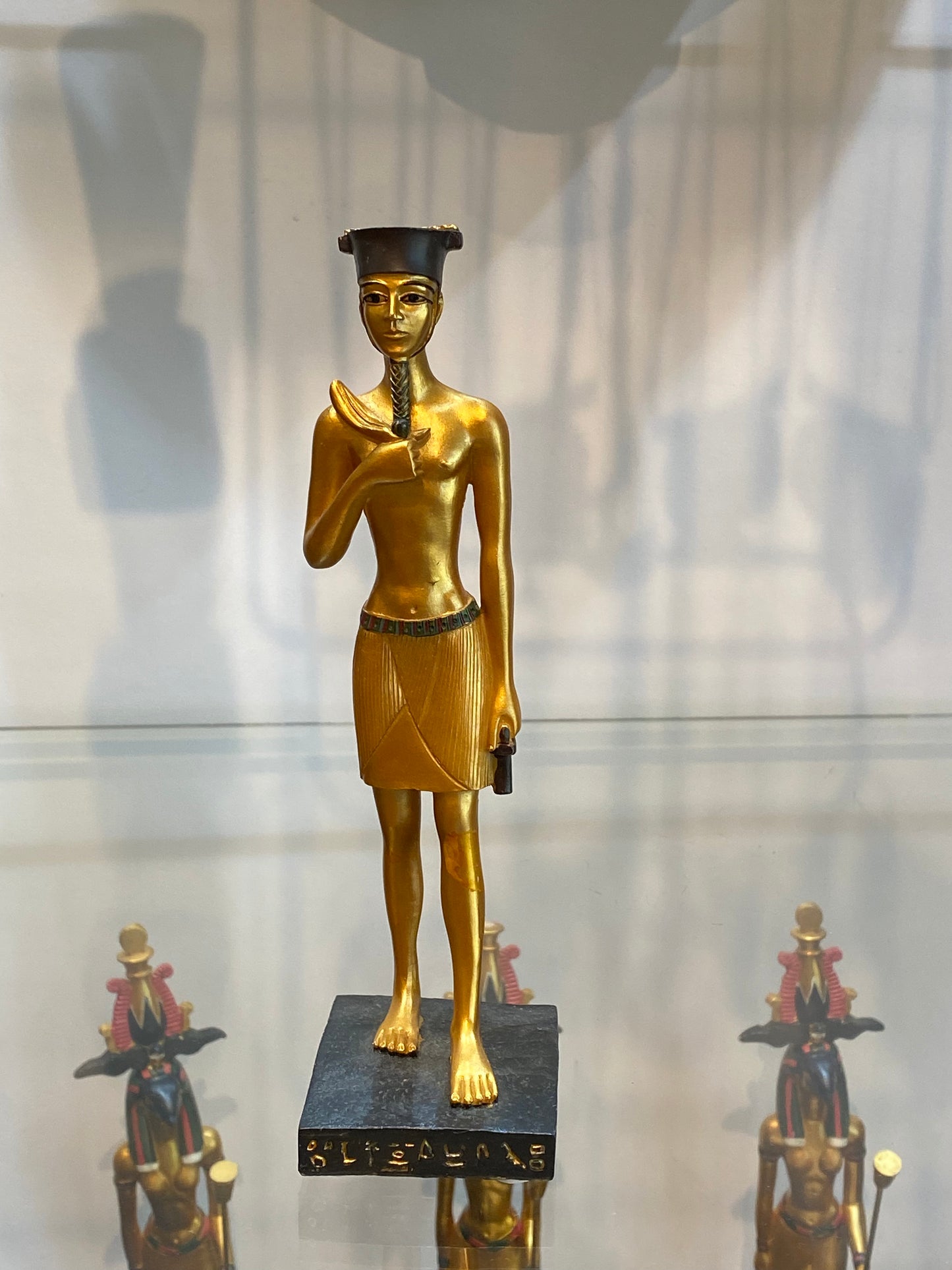 Egyptian Figure God Amun Golden Patina